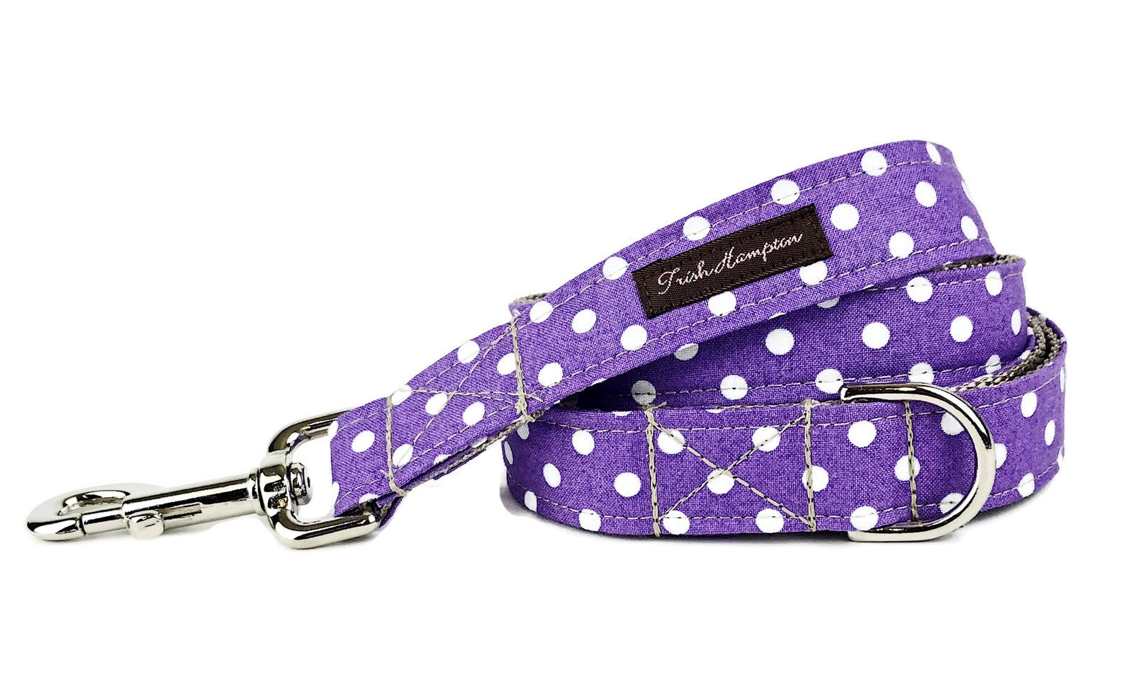 Purple/White Polka Dot 6ft Dog Leash - 507