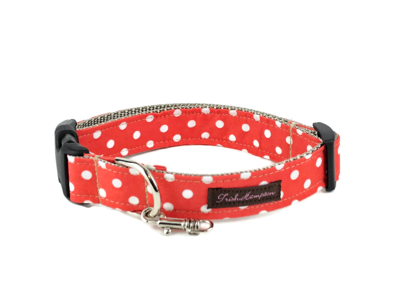 Orange/White Polka Dot Dog Collar -510