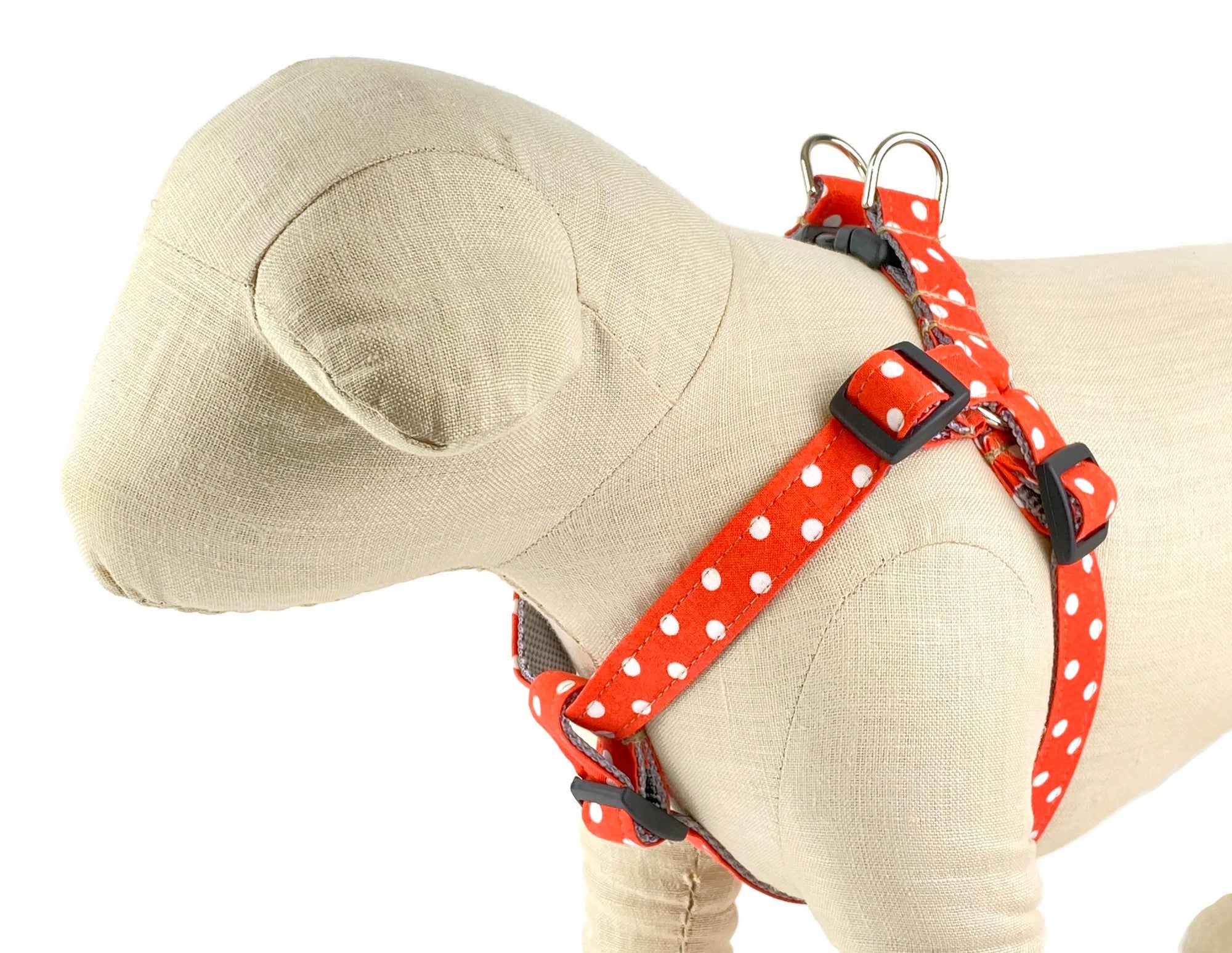 Orange/White Polka Dot Dog Harness - 510
