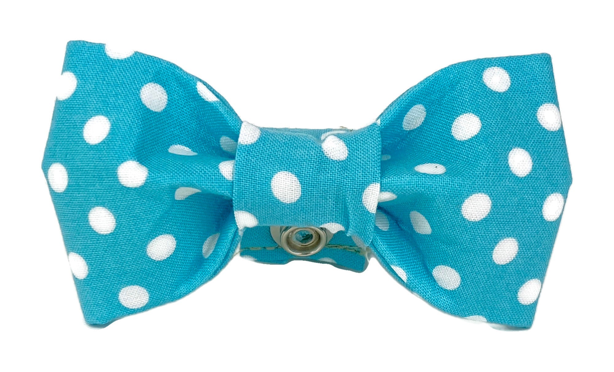 Turquoise/White Dot Dog Bow Tie - 513
