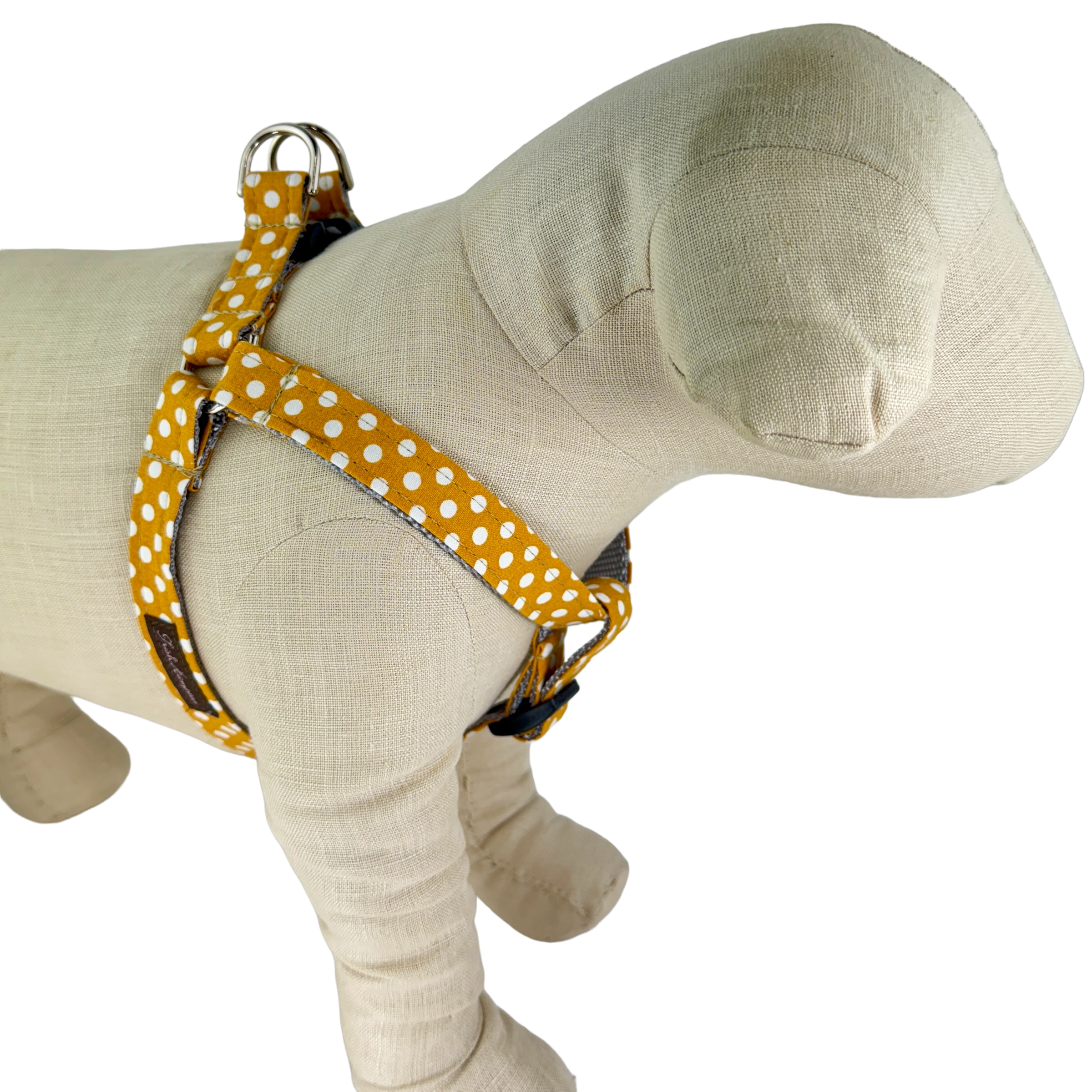 Mustard/White Polka Dot Dog Harness - 514