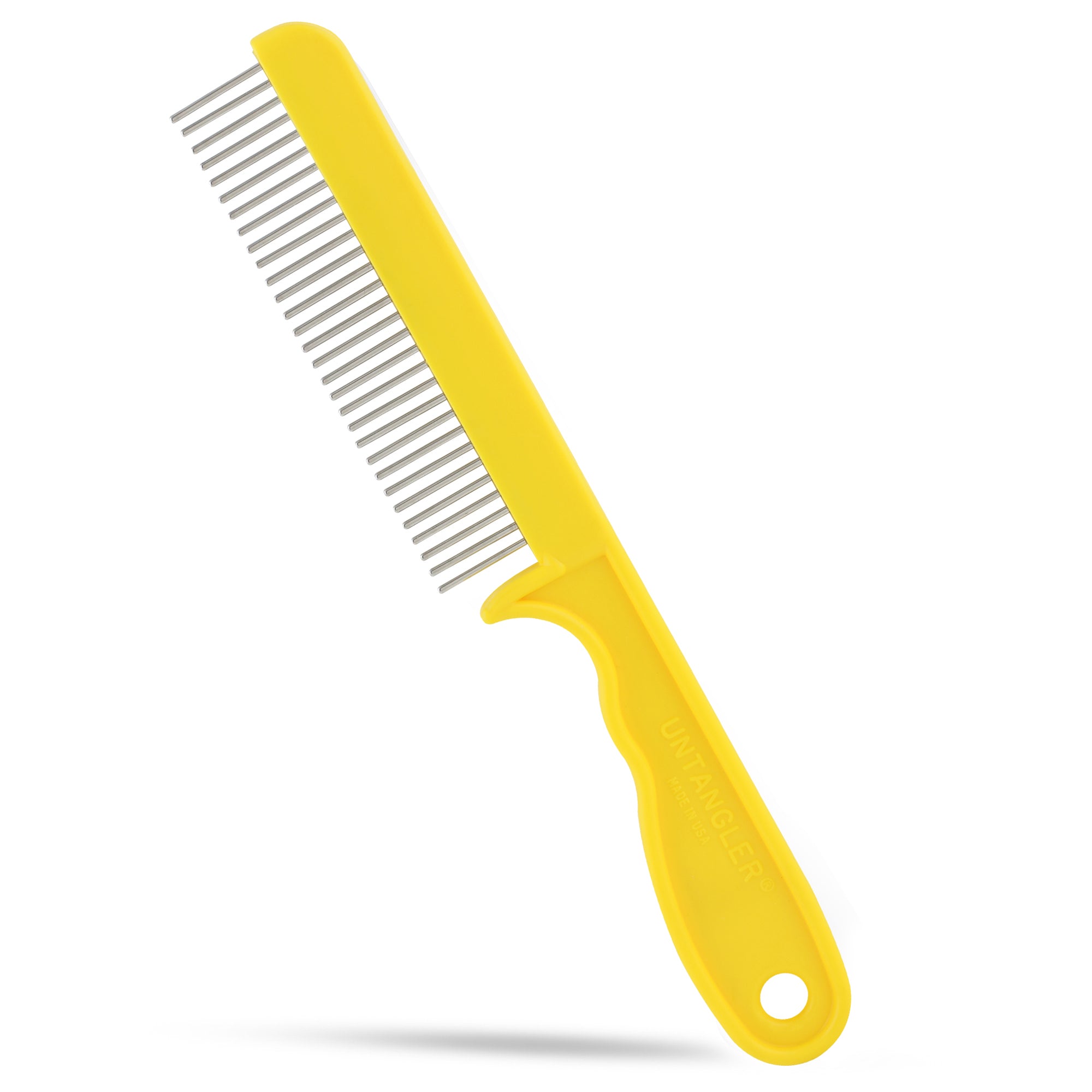 Super Groom II Pet Comb with fine-spaced Rotating Teeth cleans skin and coat. Best Seller Small Breeds - Sun Yellow image
