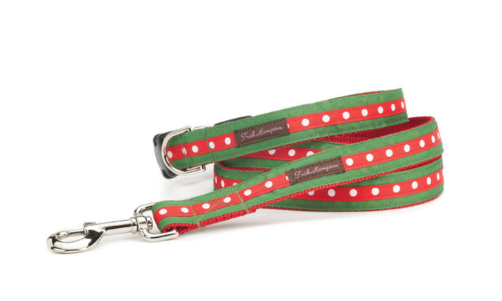 Red/Green/White Polka Dot Dog Collar - 701