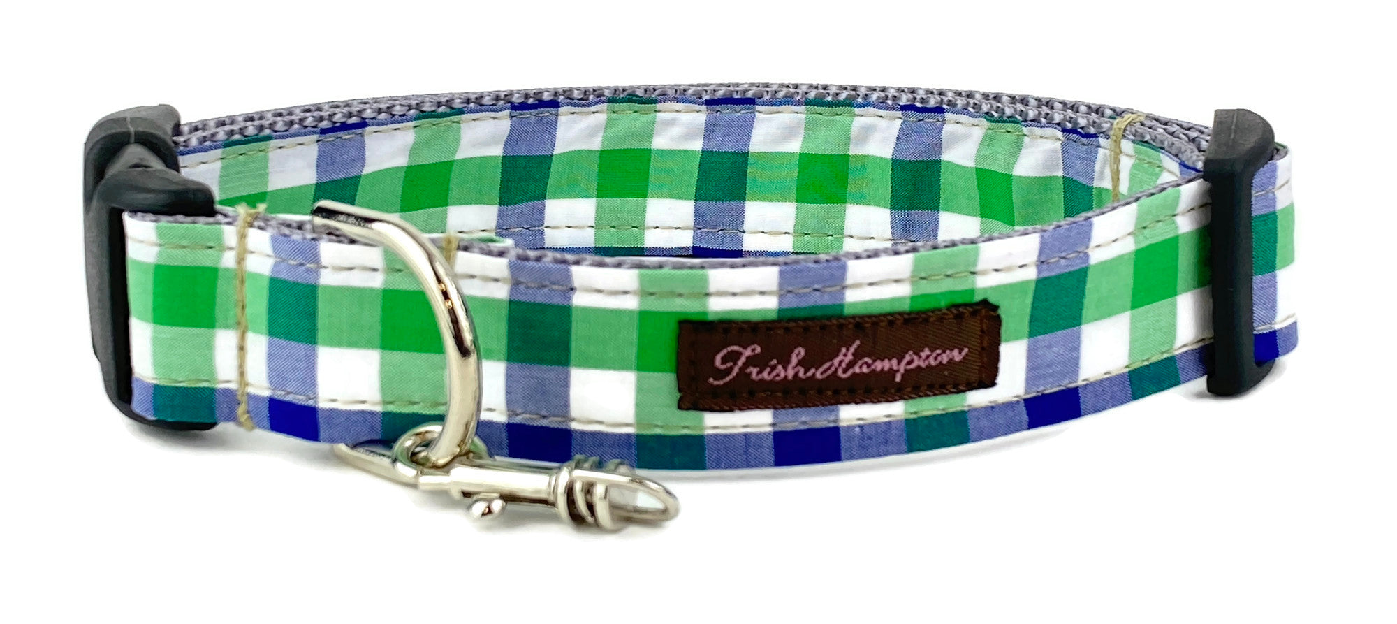 Blue/White/Green Plaid Dog Collar - 759