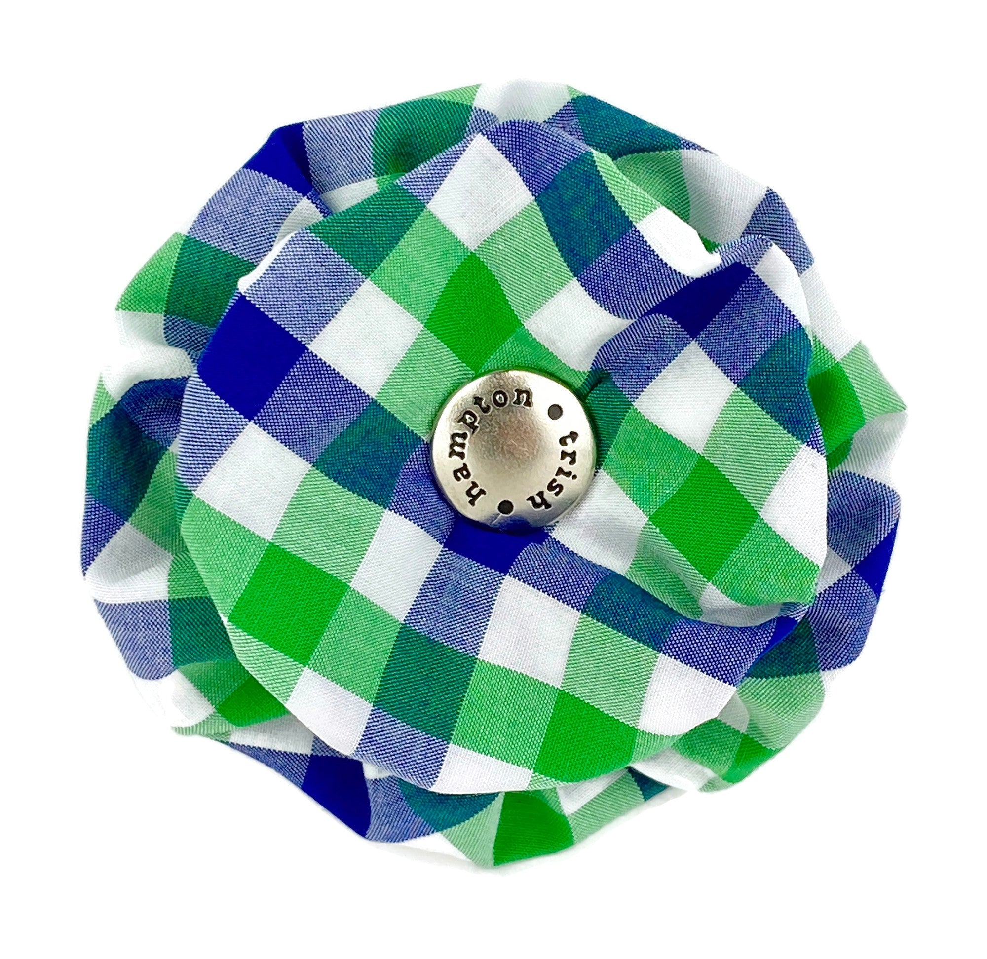 Blue/White/Green Plaid Dog Blossom - 759