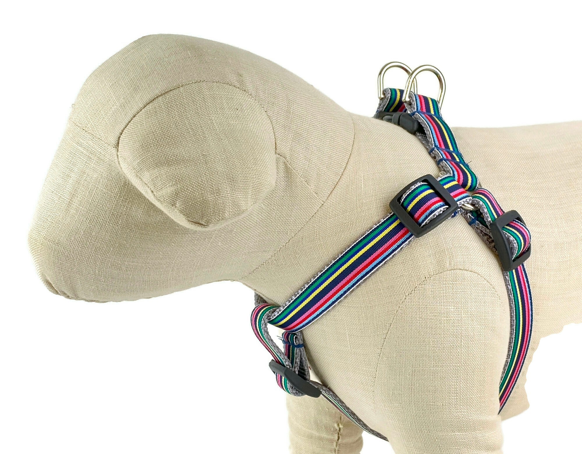 Navy Multi Stripe Dog Harness - 769