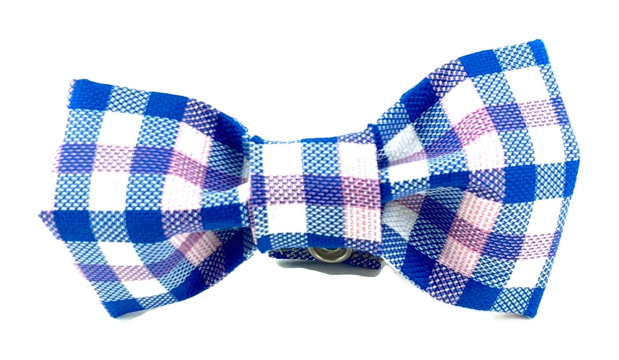 Pink/Blue/White Plaid Dog Bow Tie - 770