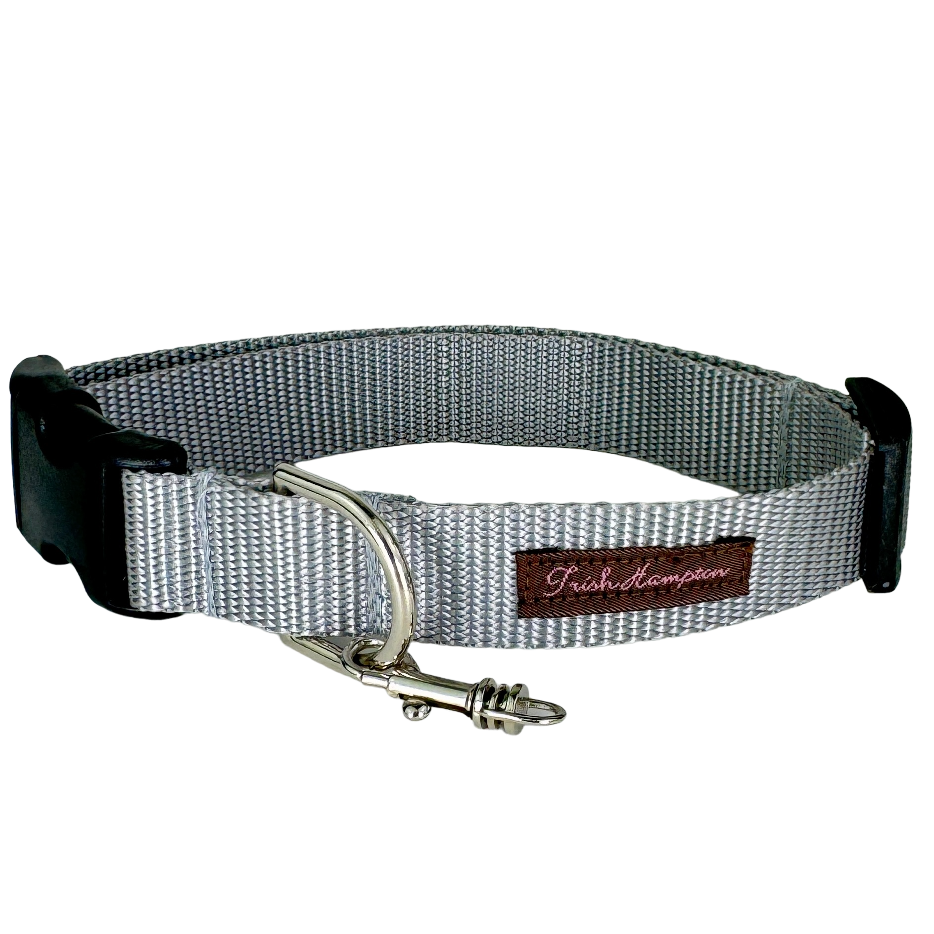 Silver/Gray Nylon Webbing Dog Collar - 808