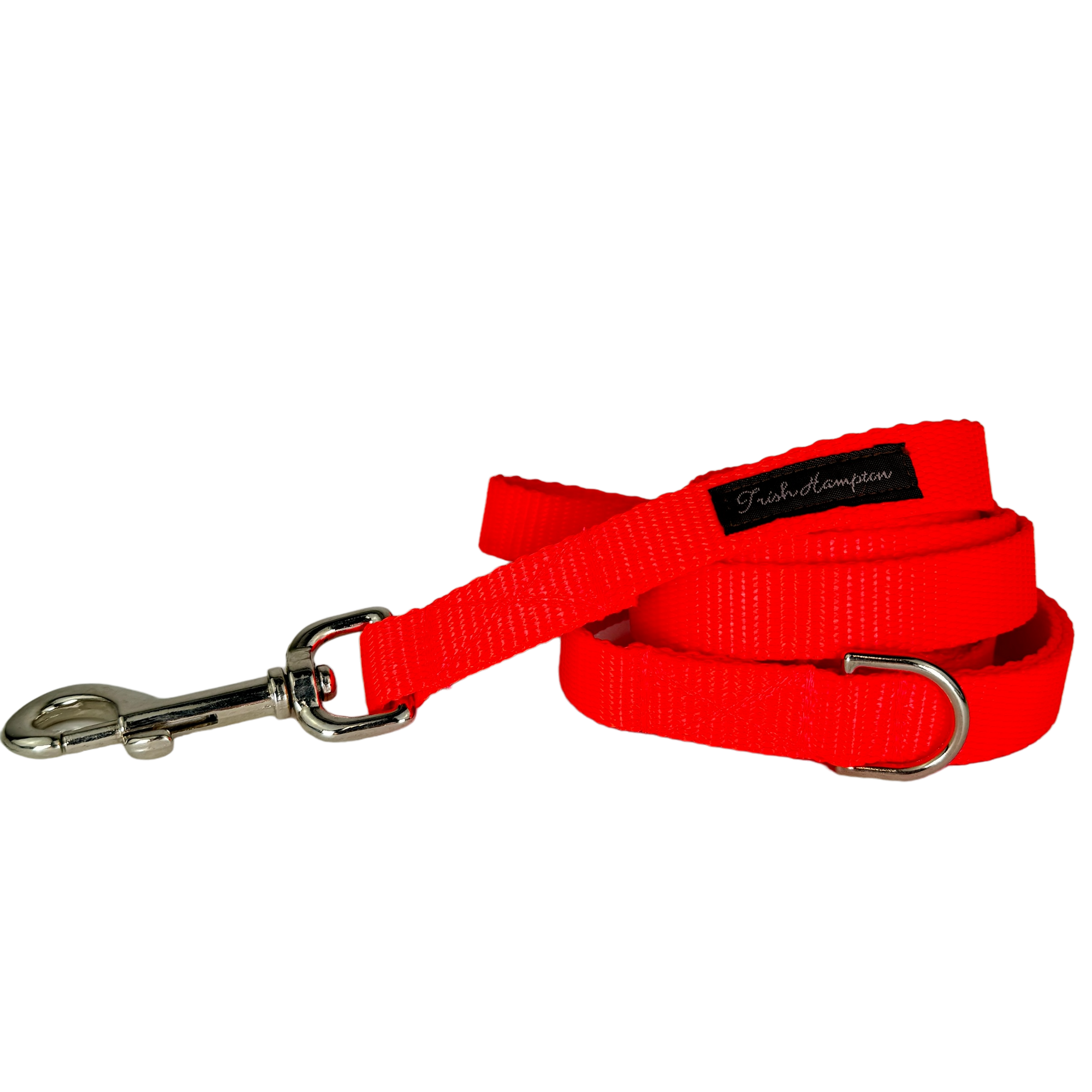 Fluorescent Orange Nylon Webbing 6ft Dog Leash - 810