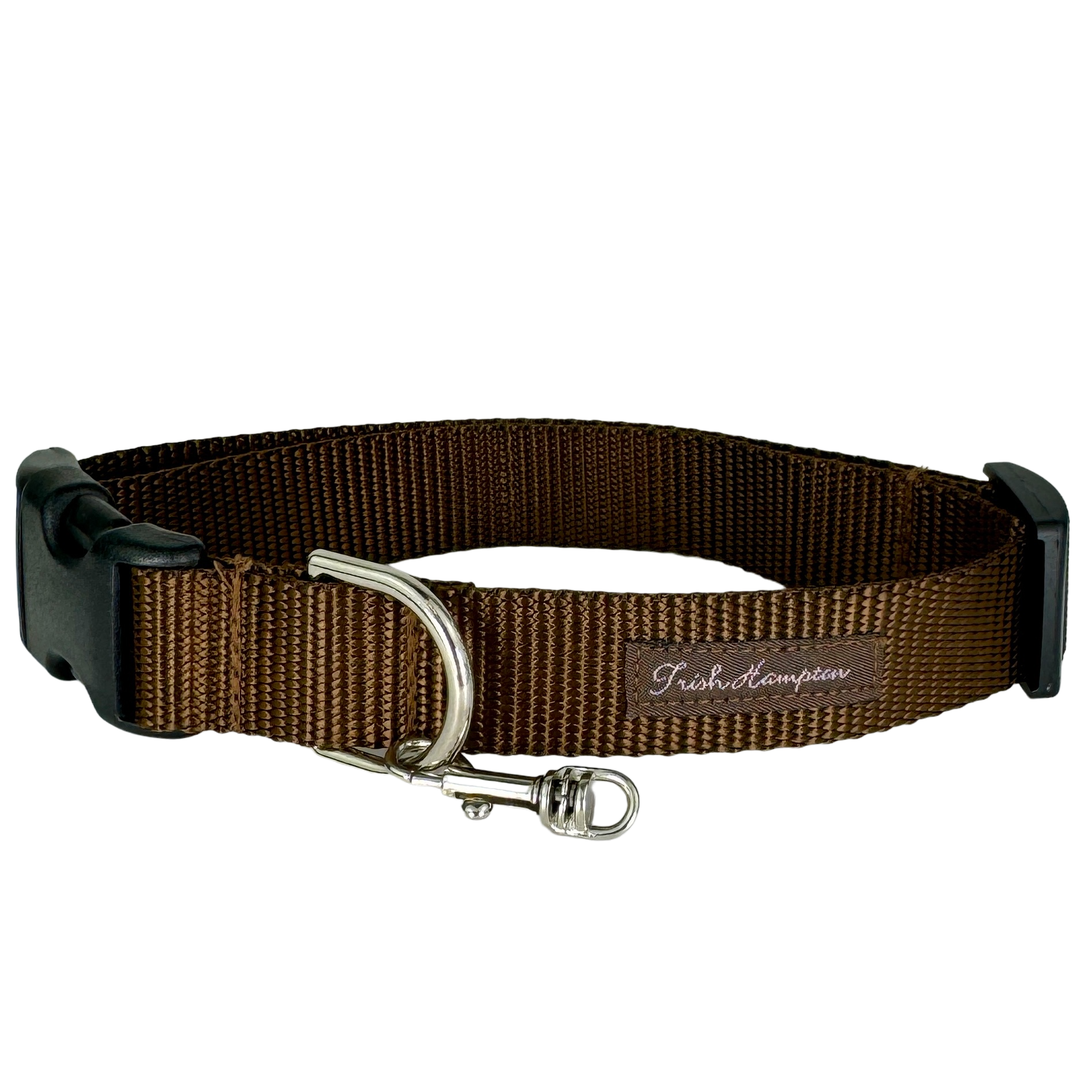 Chocolate Brown Nylon Webbing Dog Collar - 812