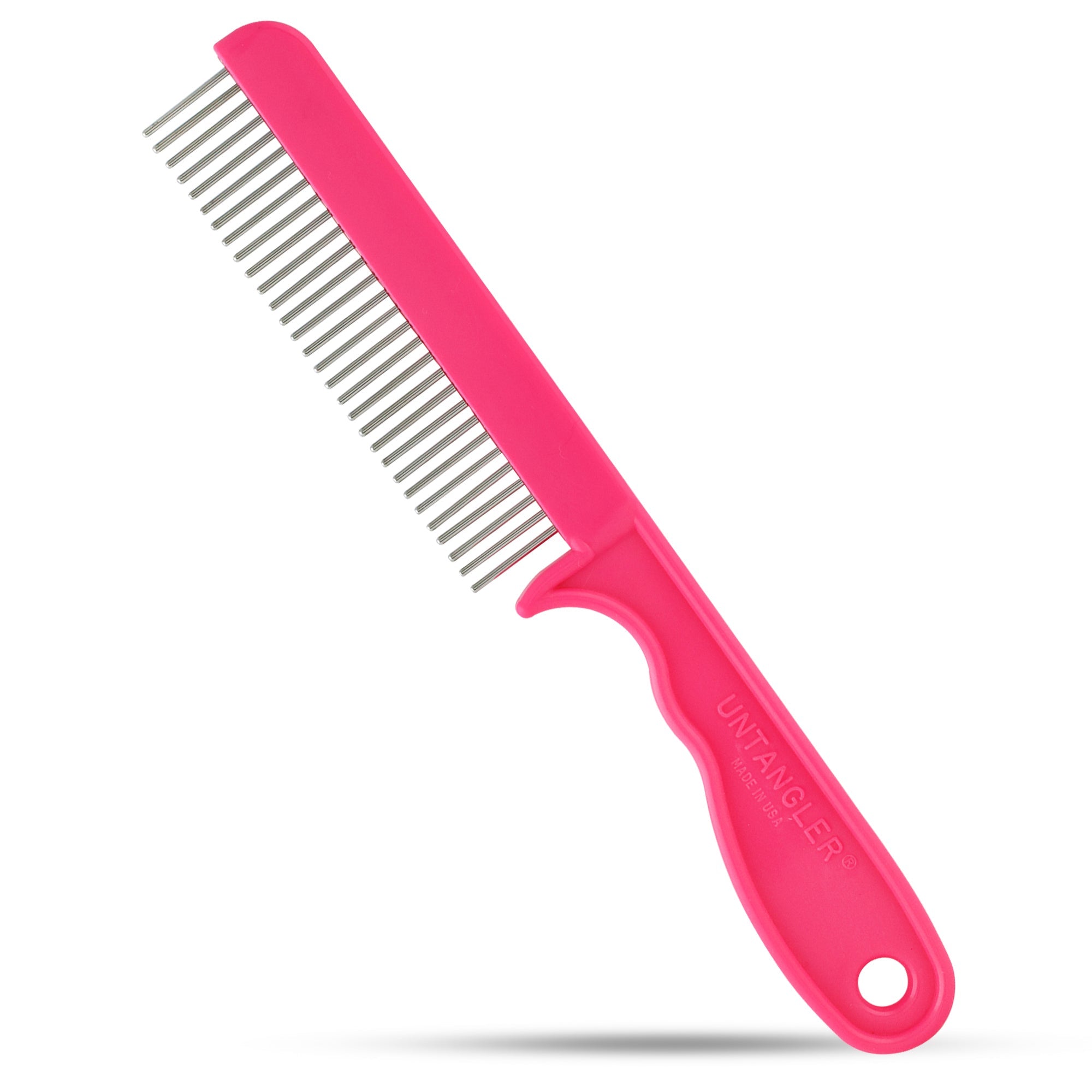 Super Groom II Pet Comb with fine-spaced Rotating Teeth cleans skin and coat. Best Seller Small Breeds - French Rose Pink image