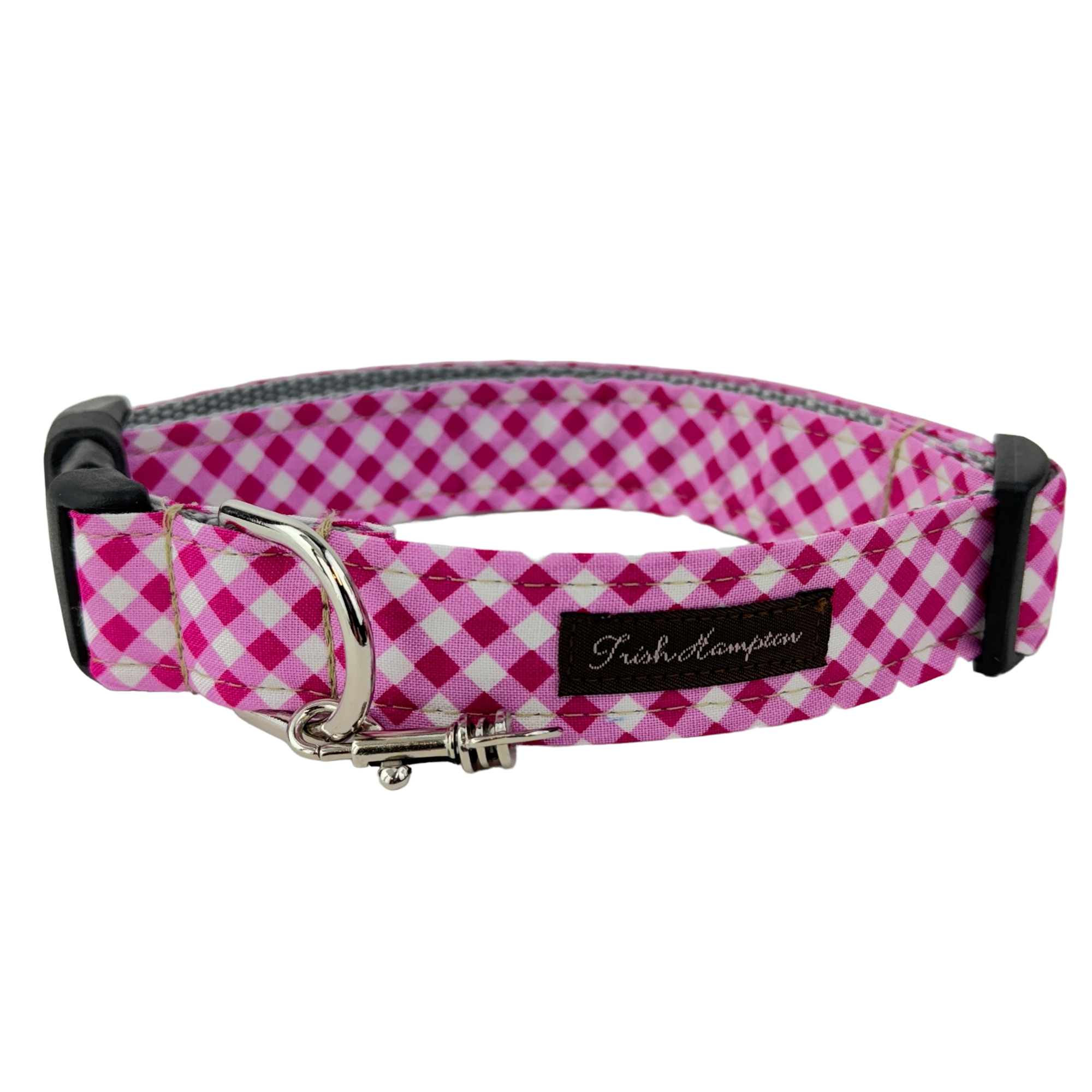 Pink Gingham Dog Collar - 9000