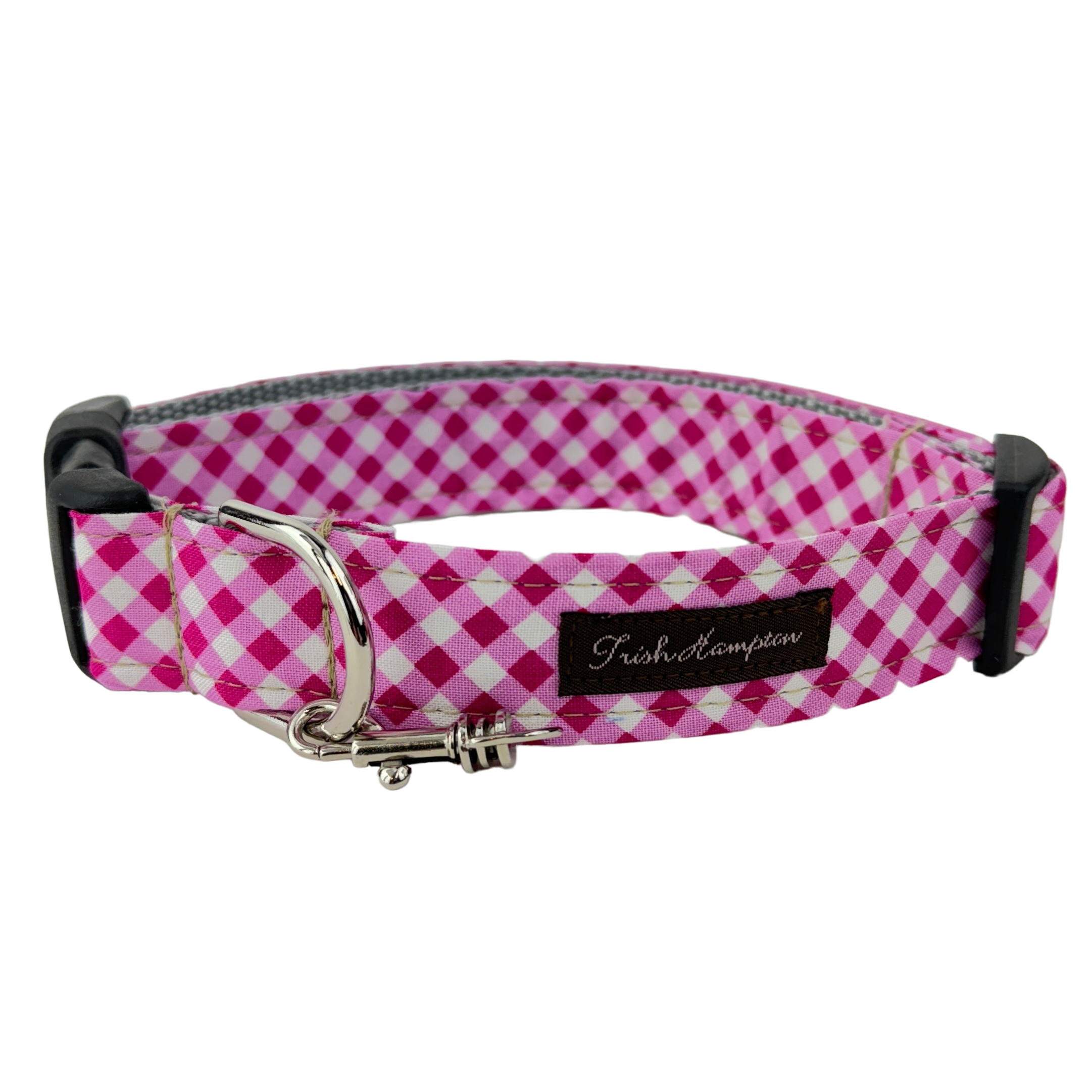 Pink Gingham Dog Collar - 9000