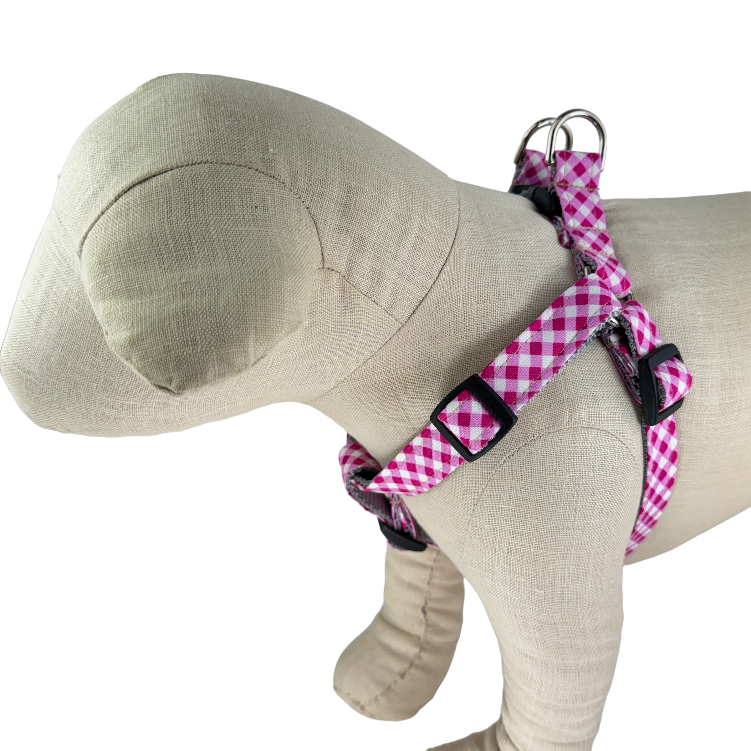 Pink Gingham Dog Harness
