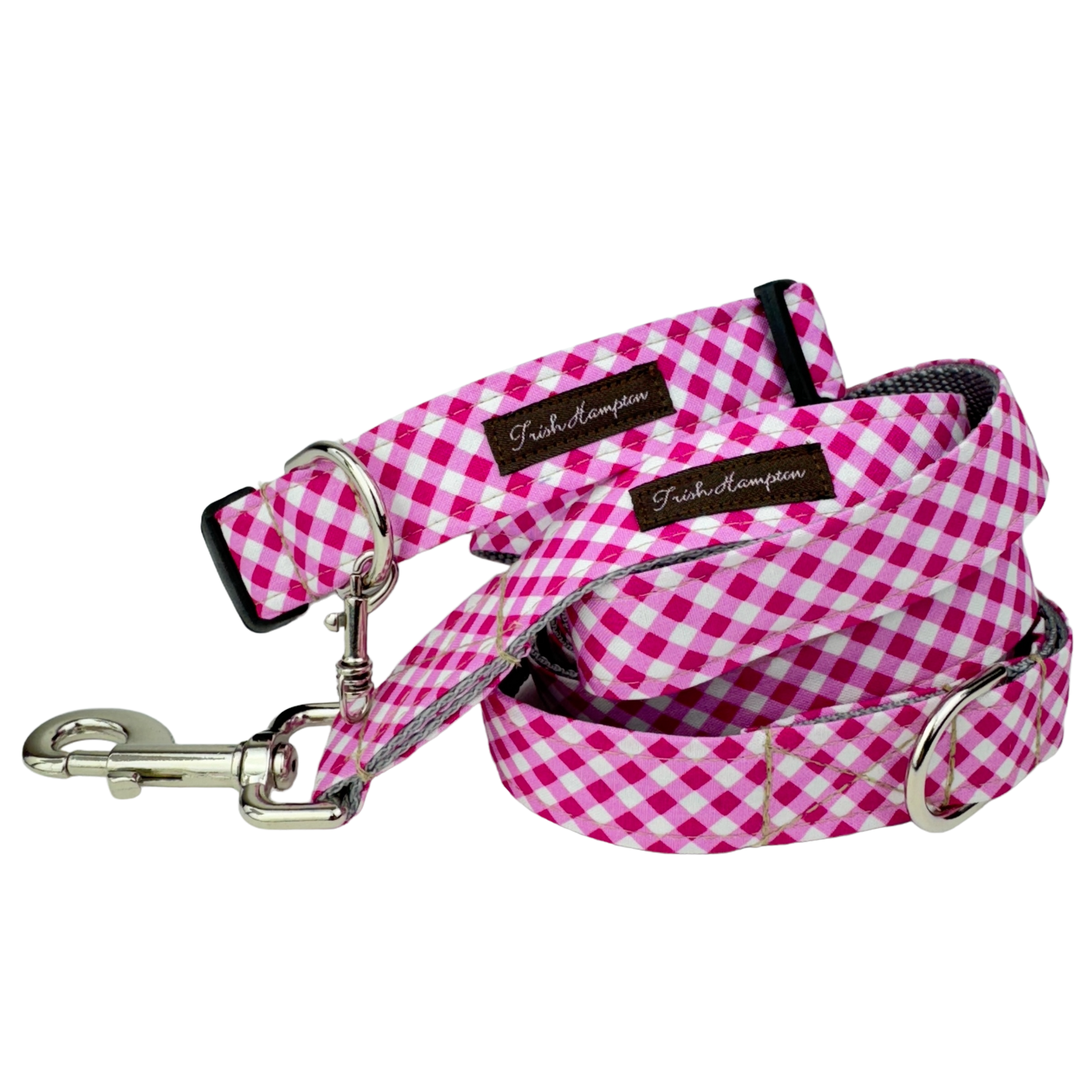 Pink Gingham 6ft Dog Leash - 9000