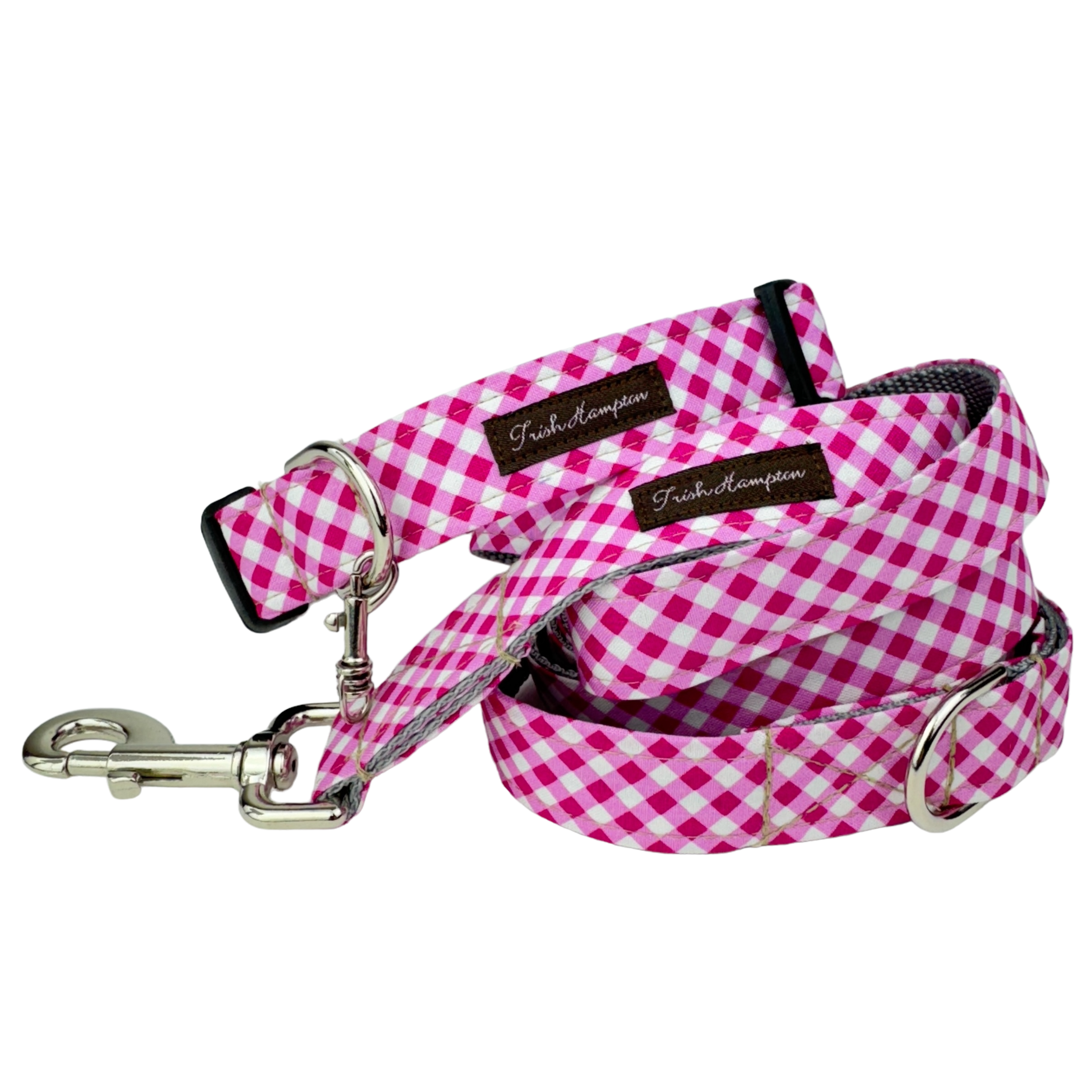Pink Gingham Dog Collar - 9000