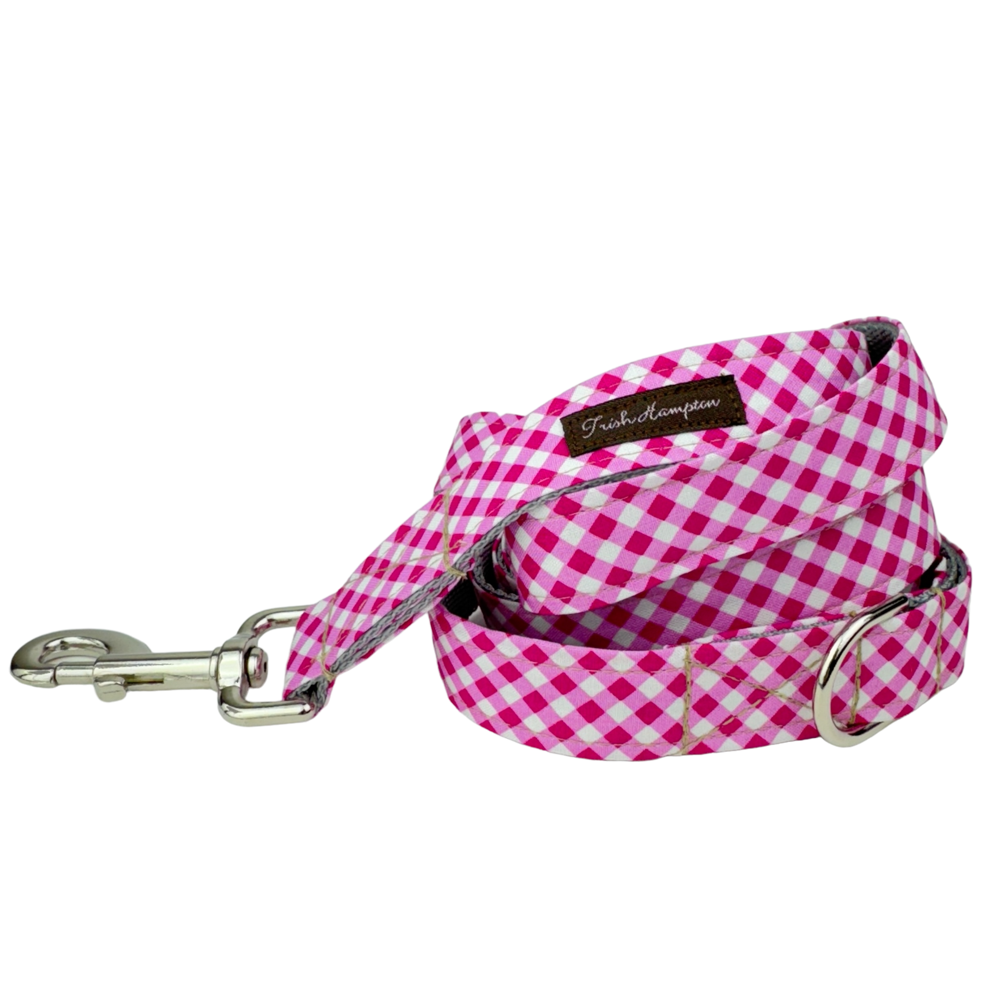 Pink Gingham 6ft Dog Leash - 9000