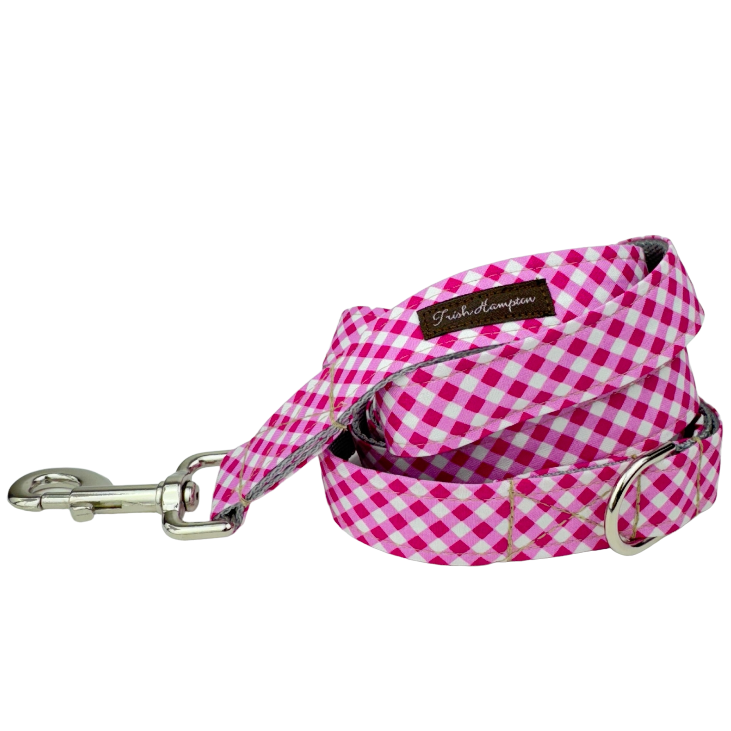 Pink Gingham 6ft Dog Leash - 9000