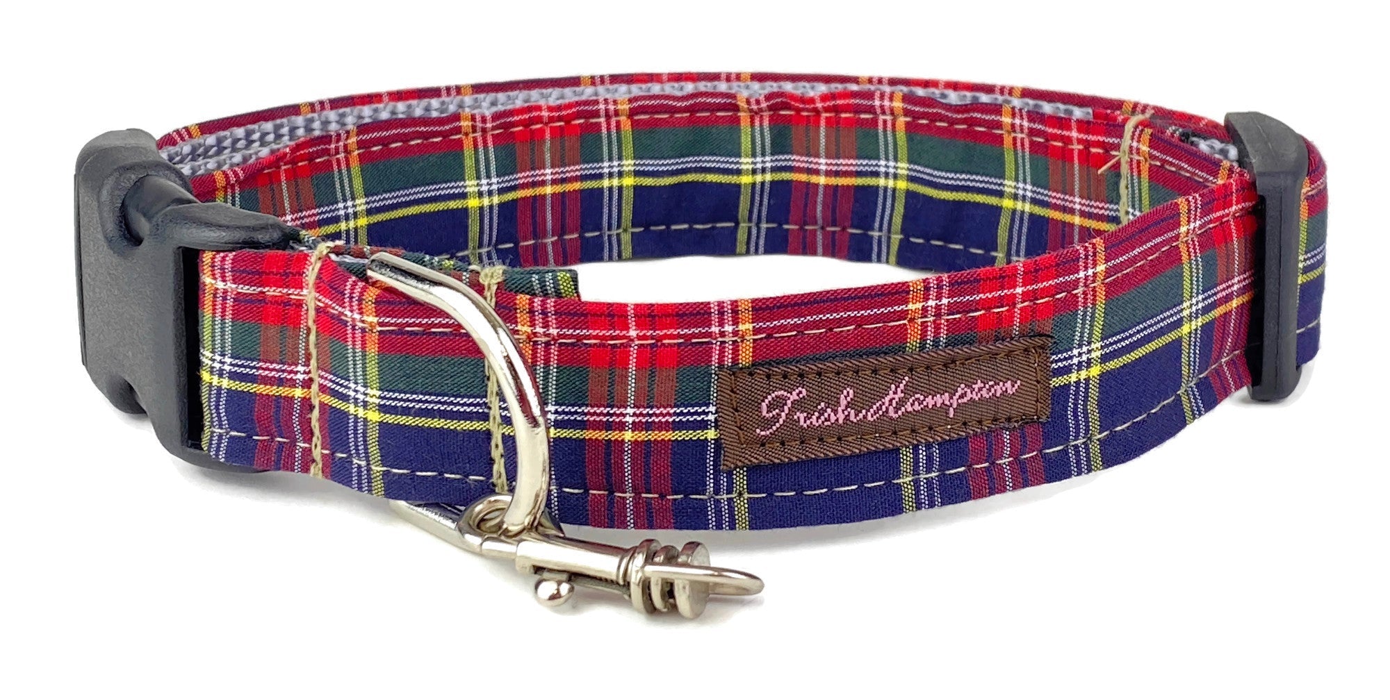 Navy Tartan Plaid Dog Collar - 903