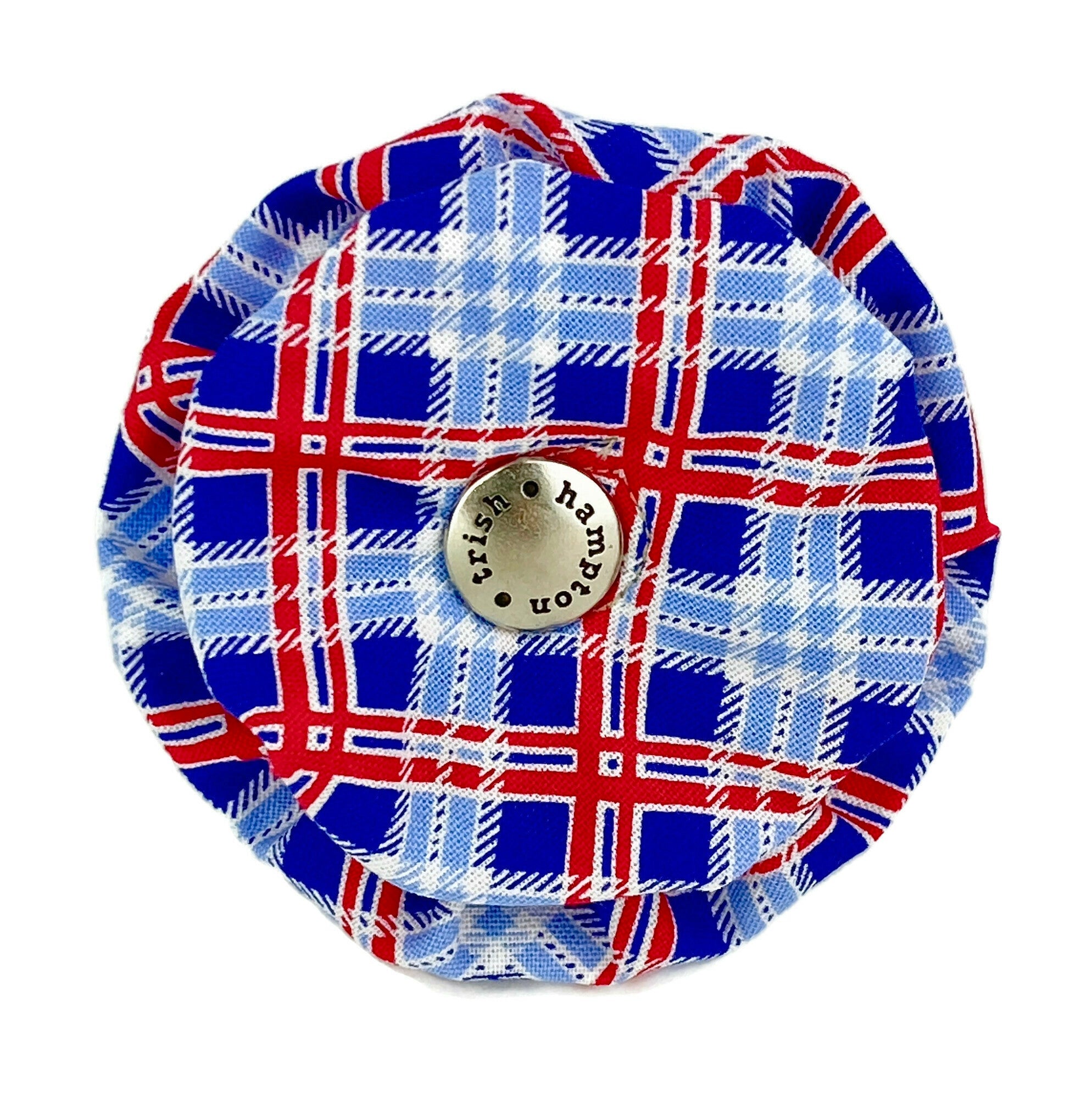 Red/White/Blue Plaid Dog Blossom - 914