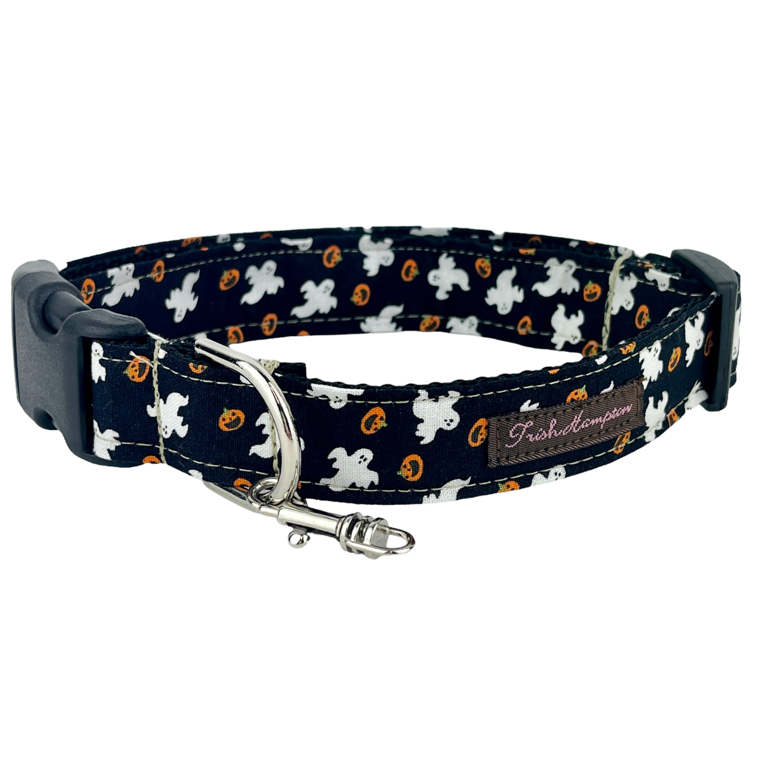Black Ghosts & Pumpkins Dog Collar - 969