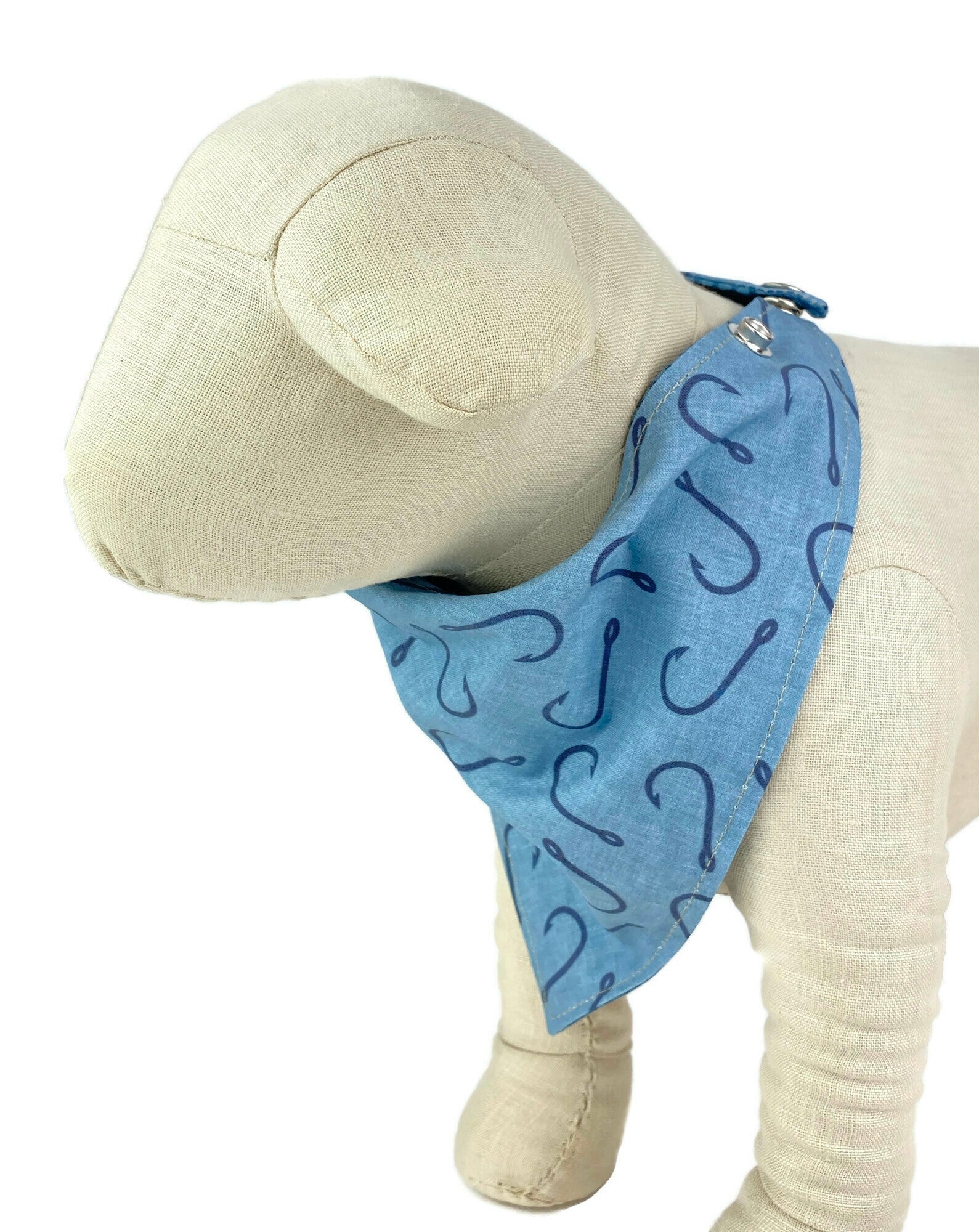 Blue Fishing Hooks Dog Bandana - 971