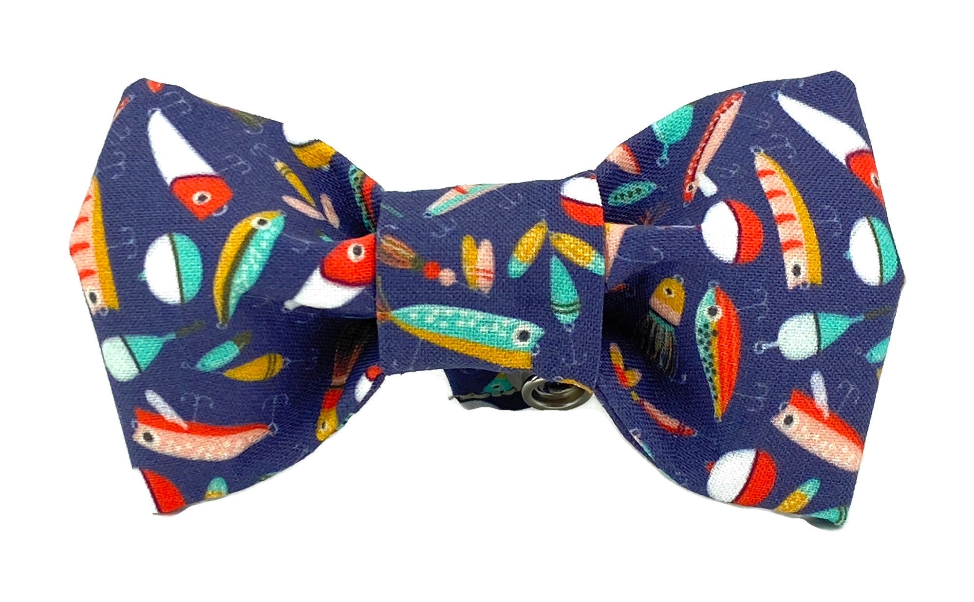 Navy Fishing Lures Dog Bow Tie - 972