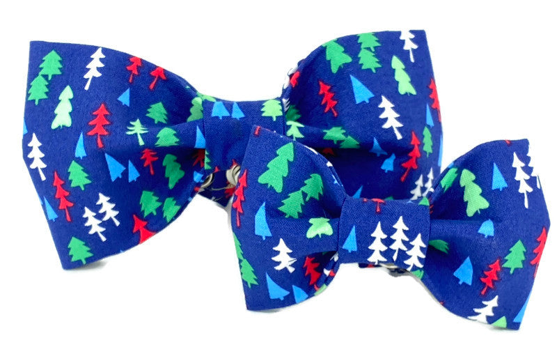 Winter Pine Tree Dog Bow Tie - 988