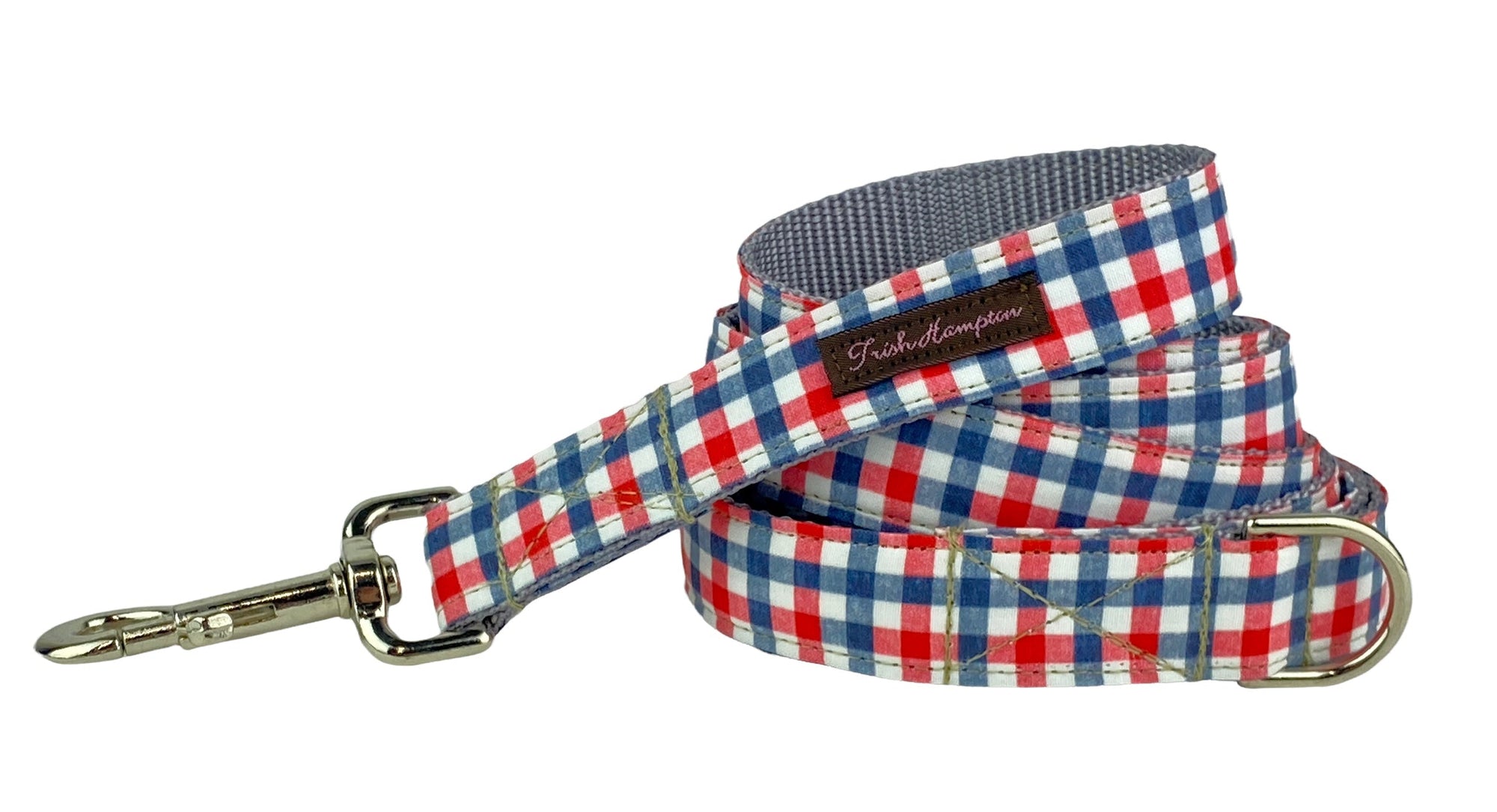 Red/White/Navy Blue Gingham 6ft Dog Leash - 990