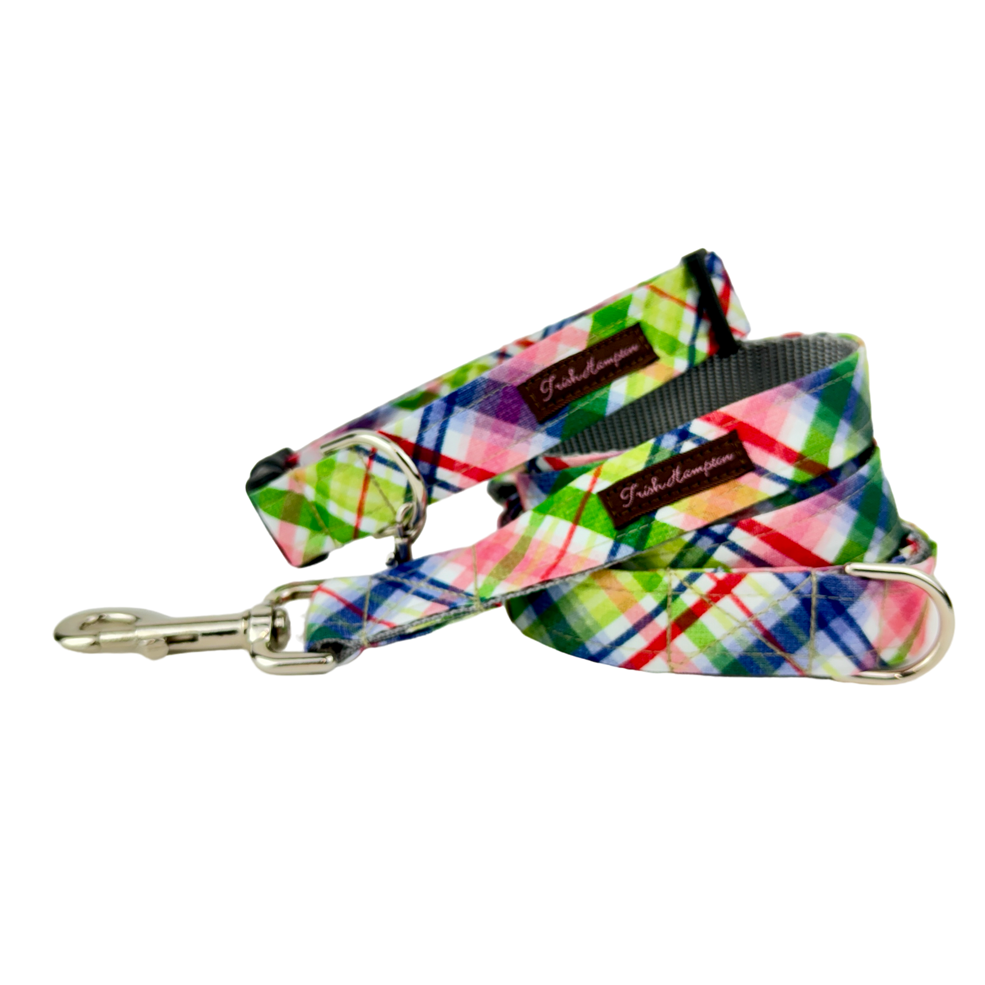 Rainbow Plaid - Green, Pink, Purple, Red 6ft Dog Leash - 991
