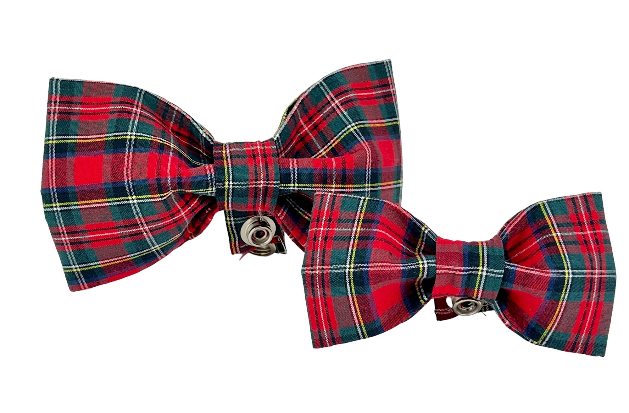 Red Tartan Plaid Dog Bow Tie - 996
