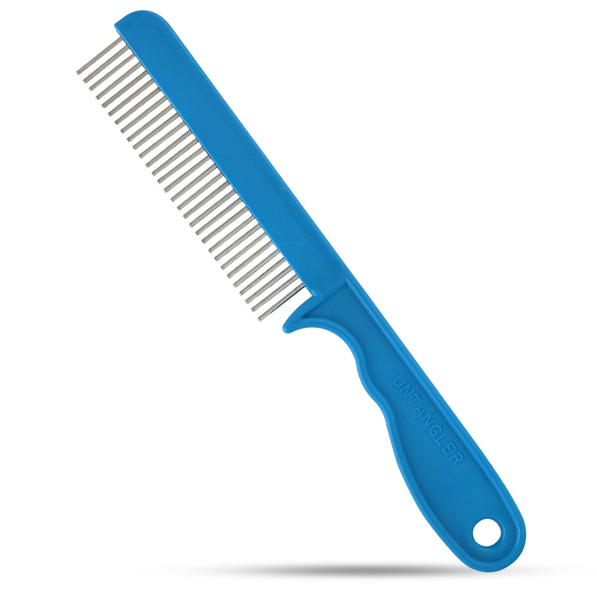 Super Groom II Pet Comb with fine-spaced Rotating Teeth cleans skin and coat. Best Seller Small Breeds - Blue Turquoise image
