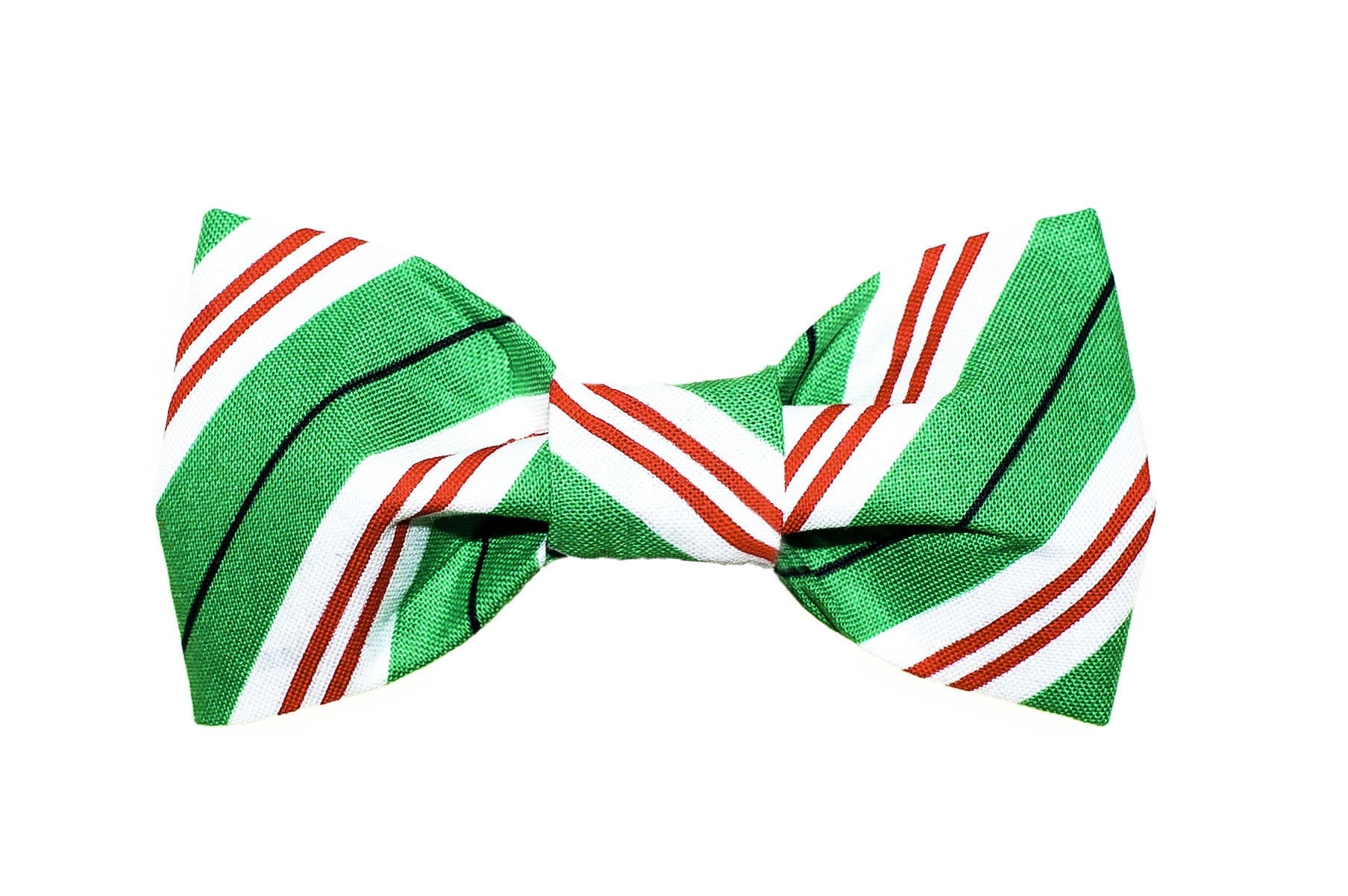 Green/Red/White Peppermint Stripe Dog Bow Tie - 950