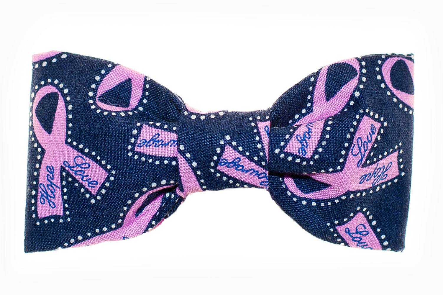 Navy/Hot Pink Breast Cancer Awareness Dog Bow Tie