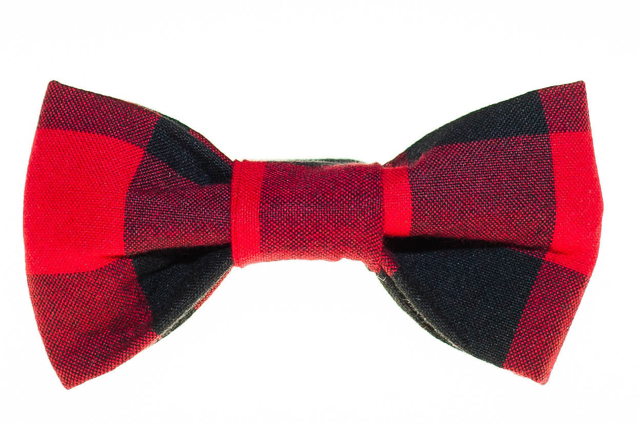 Large Buffalo Plaid Dog Bow Tie - 1073