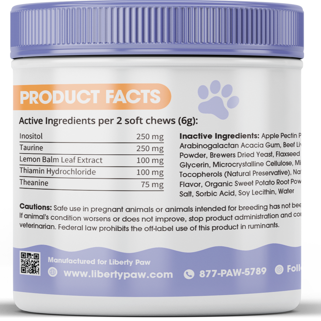 Pet supplement container with label on a white background