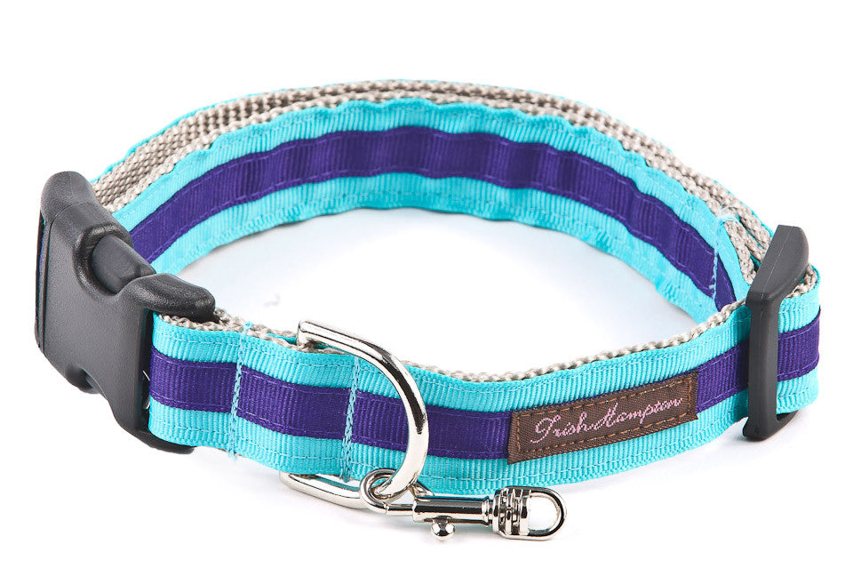 Deep Purple Stripe Dog Collar