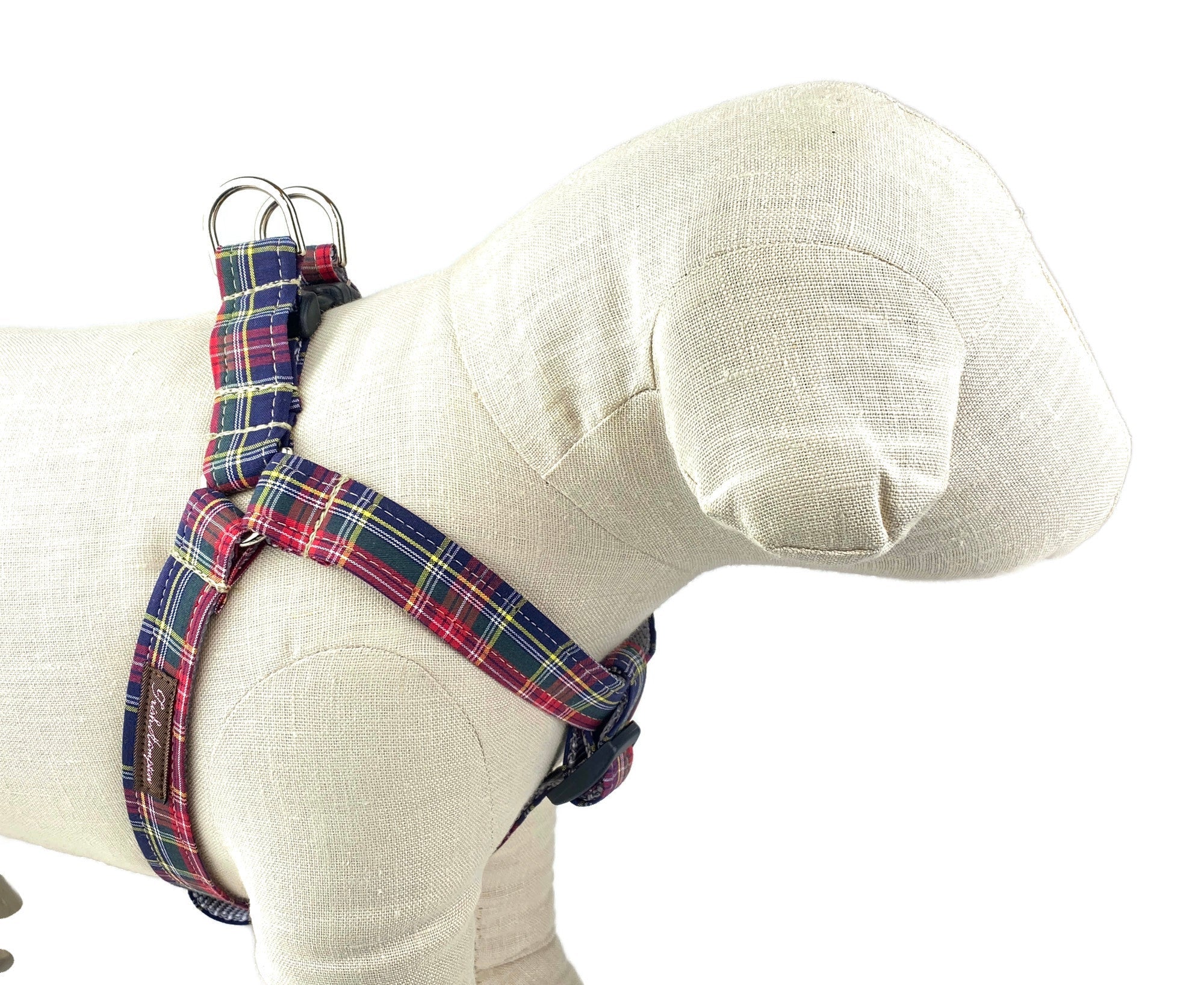 Navy Tartan Plaid Dog Harness - 903