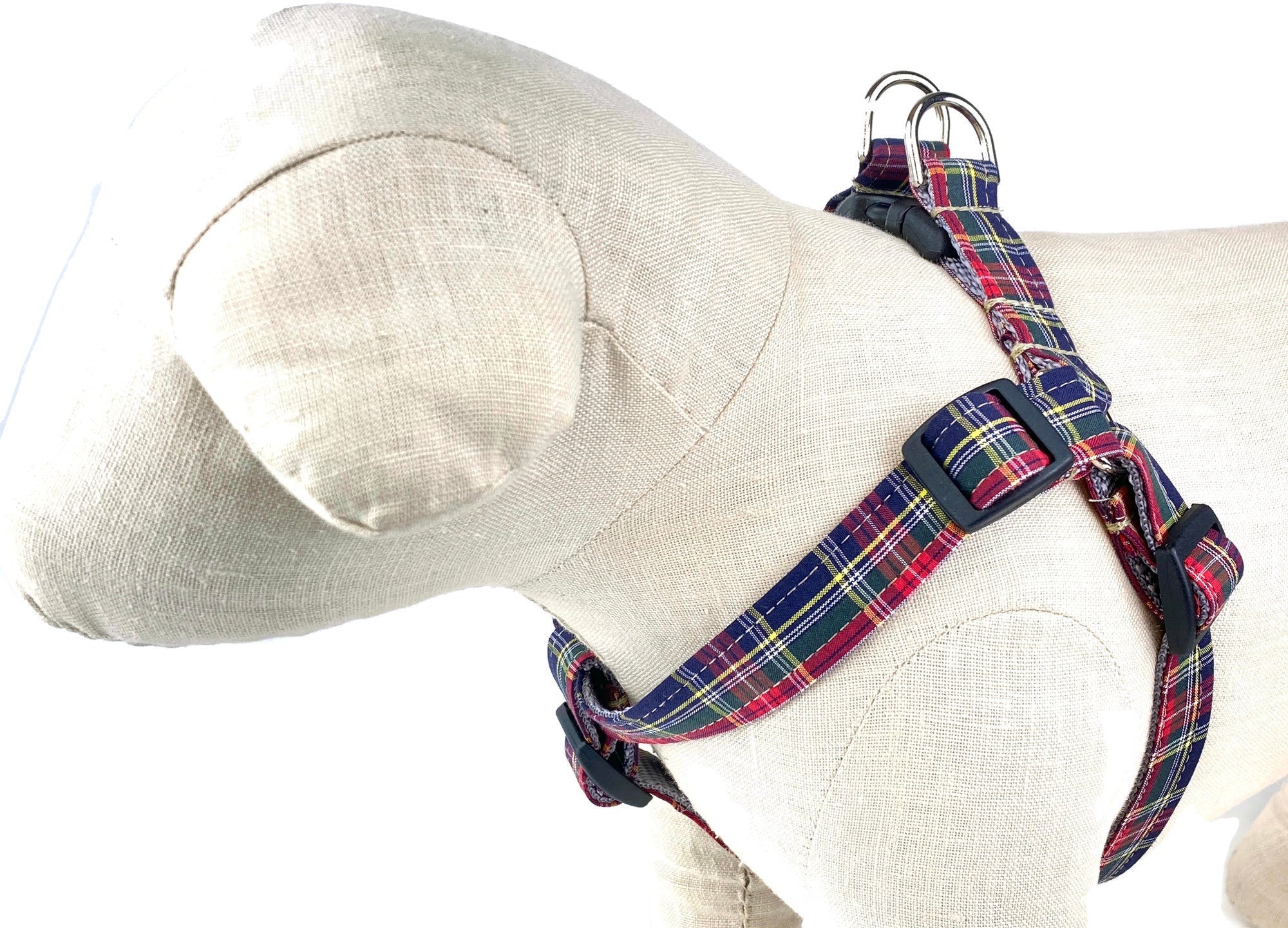 Navy Tartan Plaid Dog Harness - 903