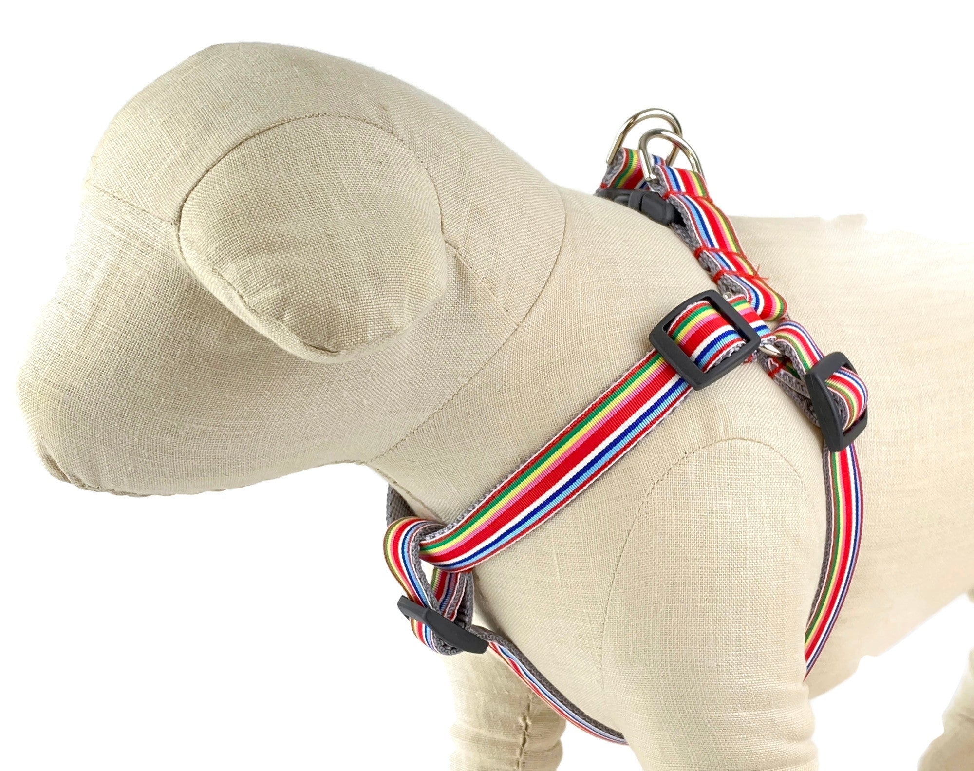 Red Multi Stripe Dog Harness - 768