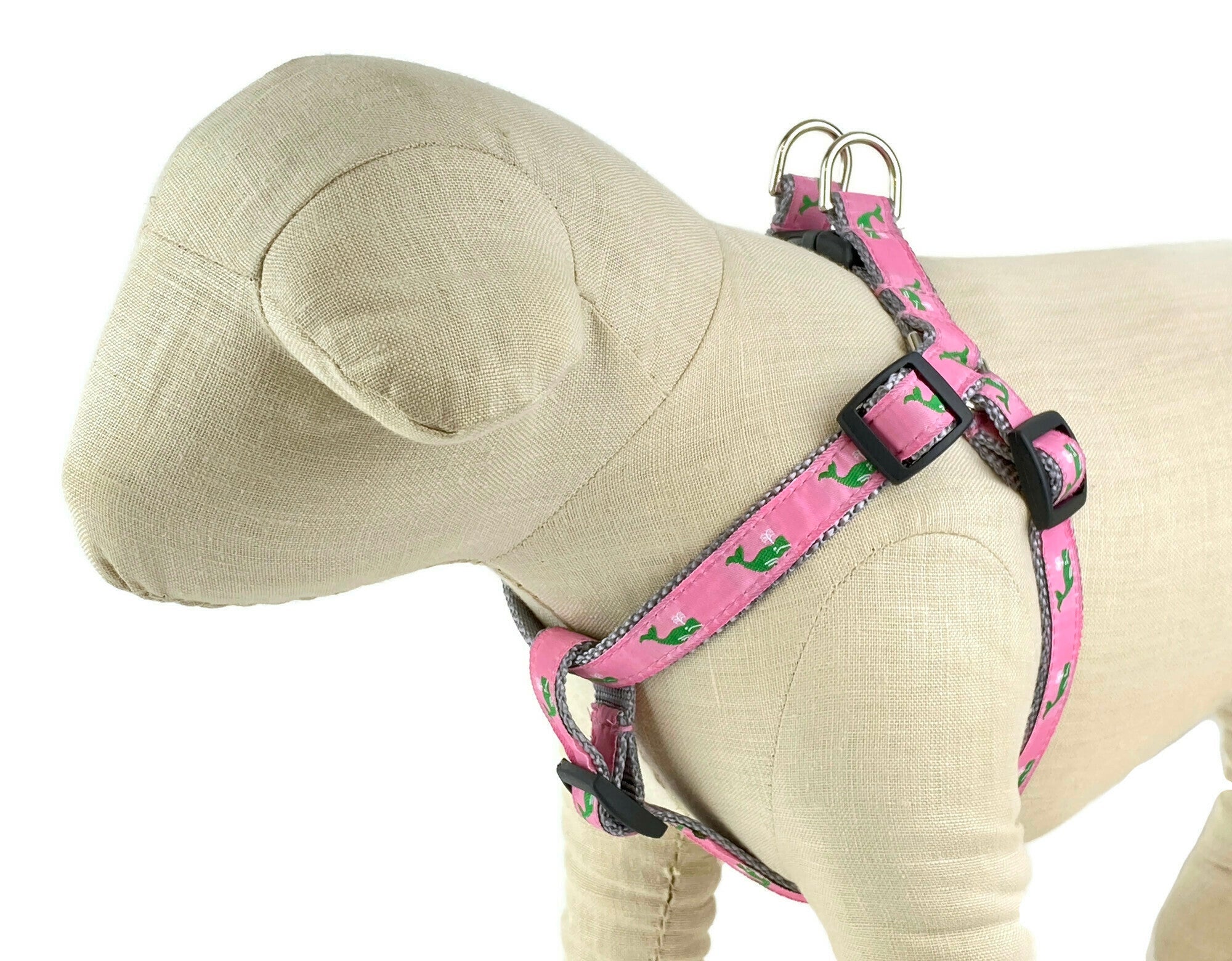 Pink/Green Whales Dog Harness - 751