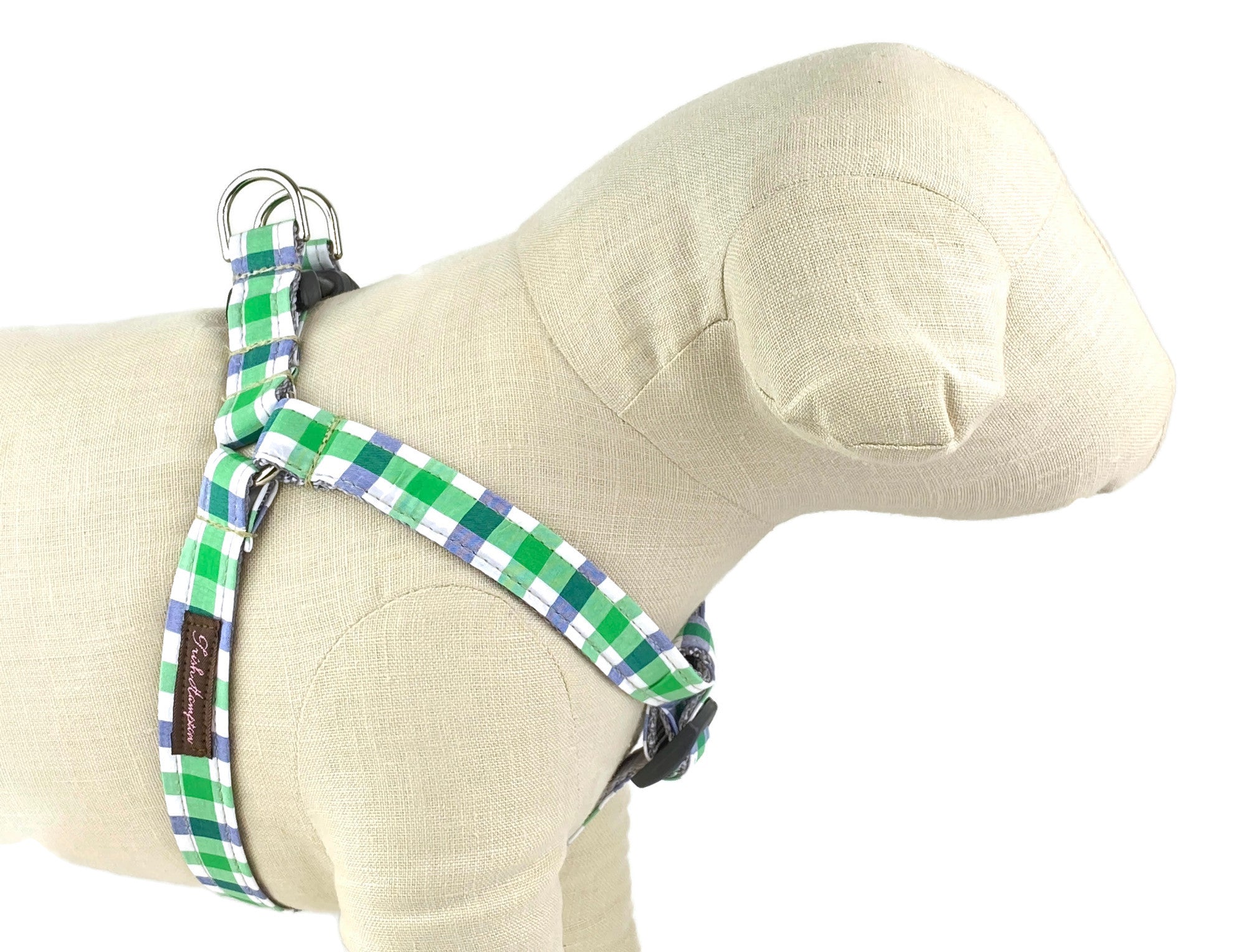Blue/White/Green Plaid Dog Harness - 759