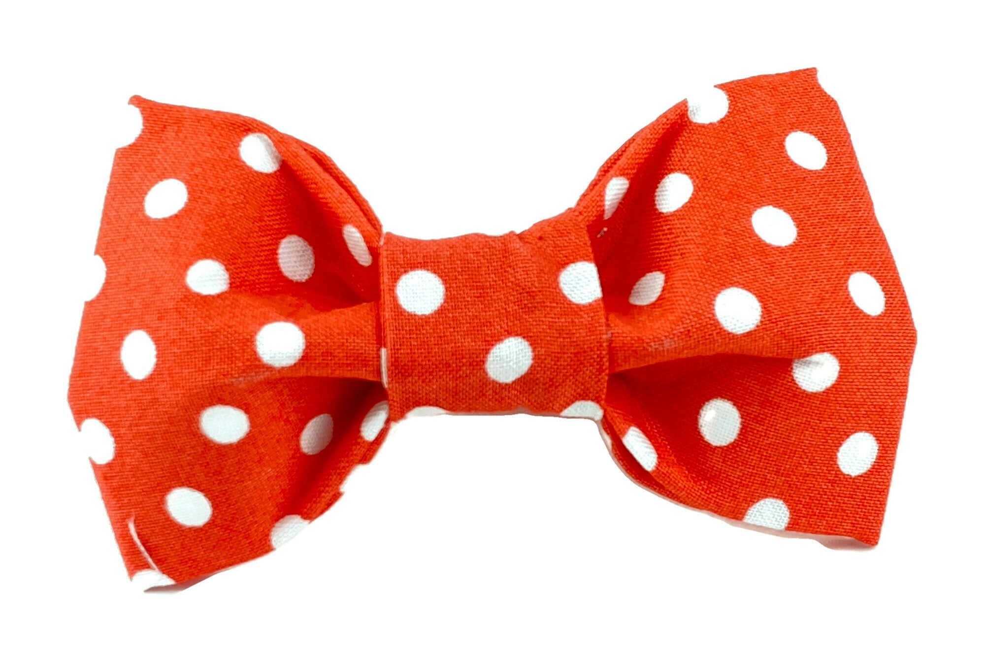 Orange/White Polka Dot Dog Bow Tie - 510