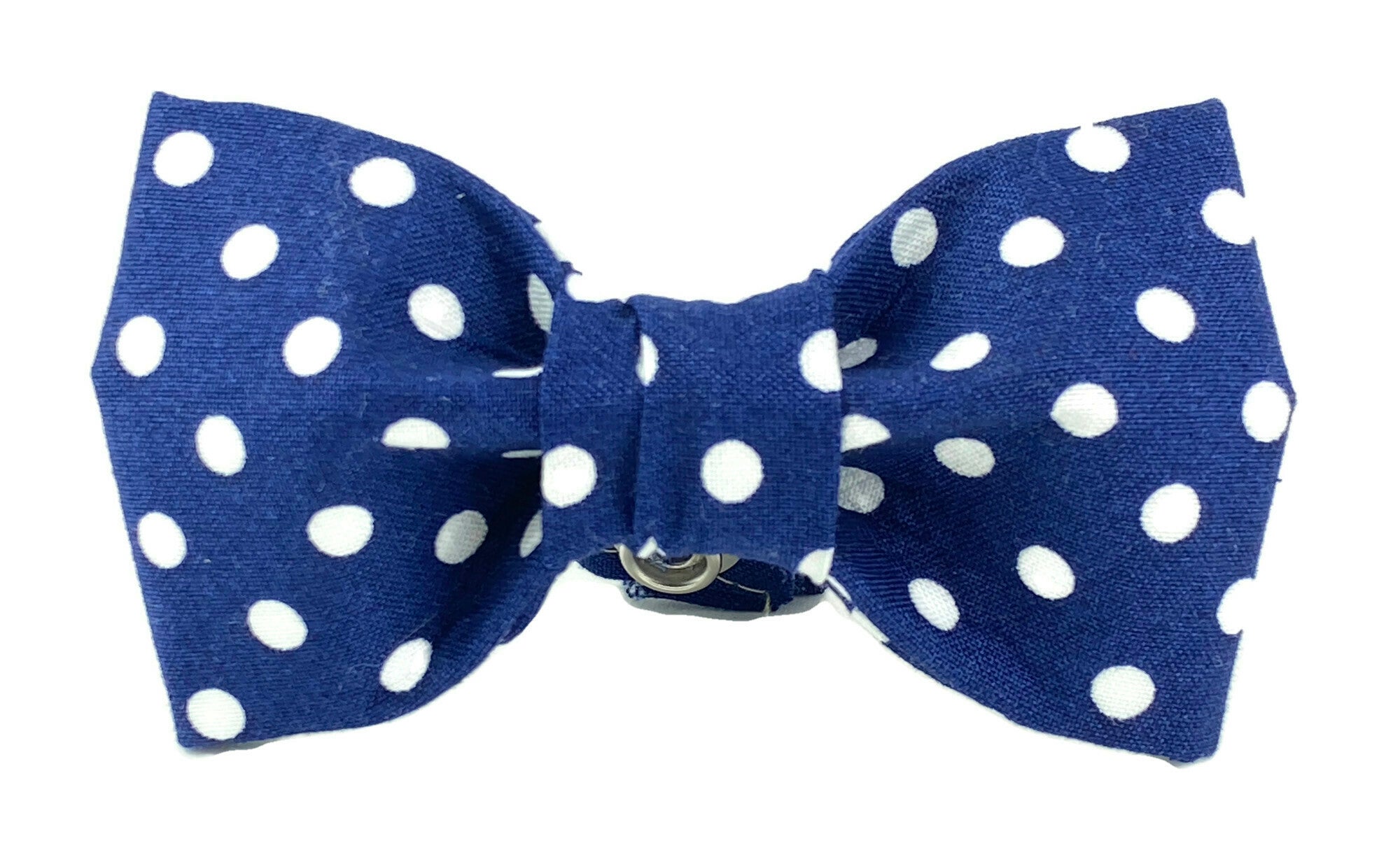 Navy/White Polka Dot Dog Bow Tie - 502