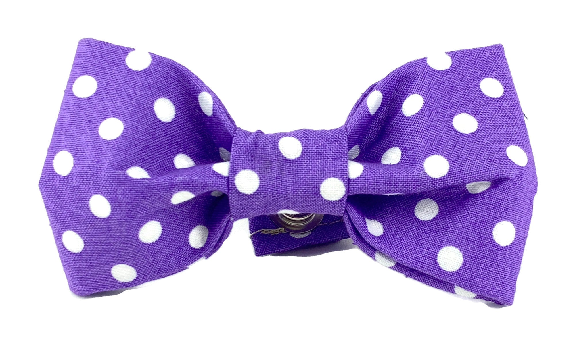 Purple/White Polka Dot Dog Bow Tie - 507