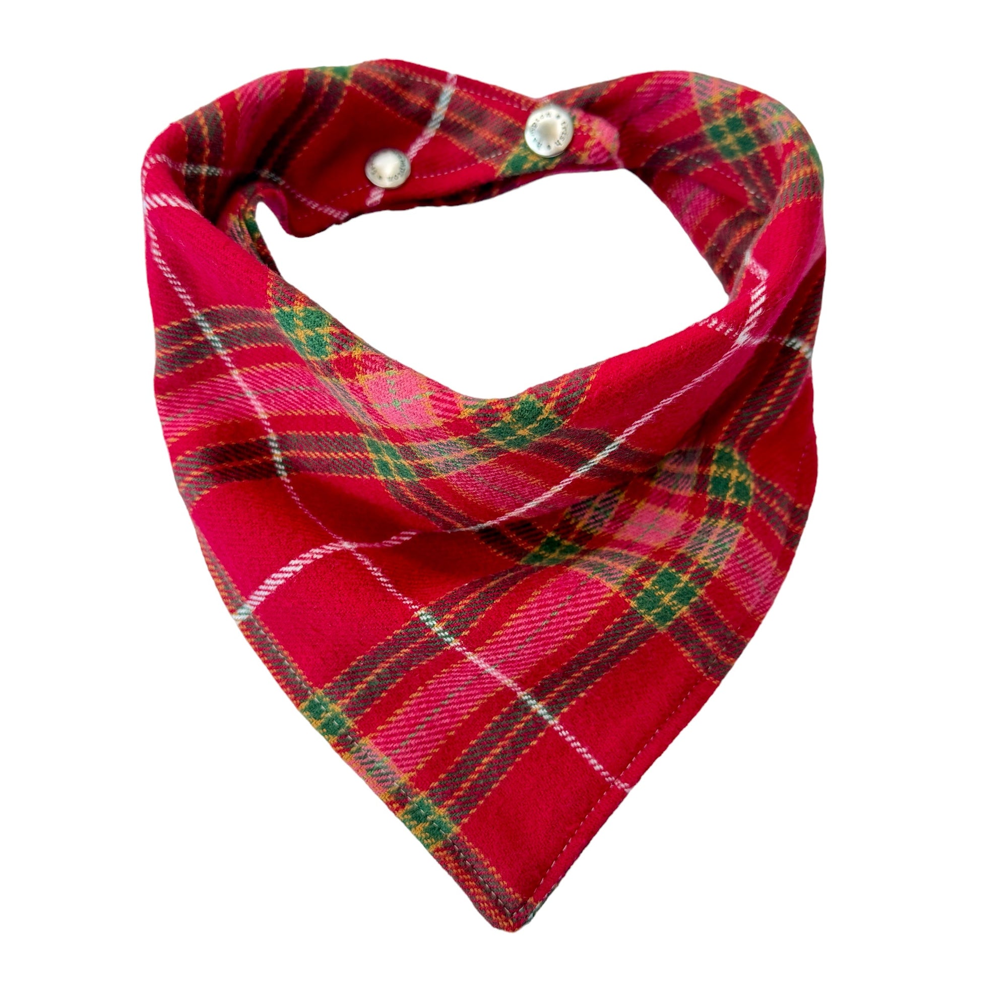 Red/Pink/Green Flannel Plaid Dog Bandana - 1075