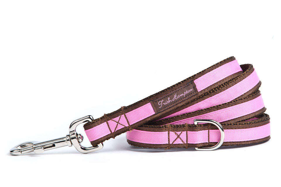 Chocolate/Hot Pink Stripe 6ft Dog Leash - 302