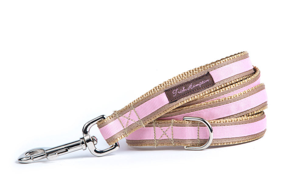 Tan/Light Pink Stripe 6ft Dog Leash - 308