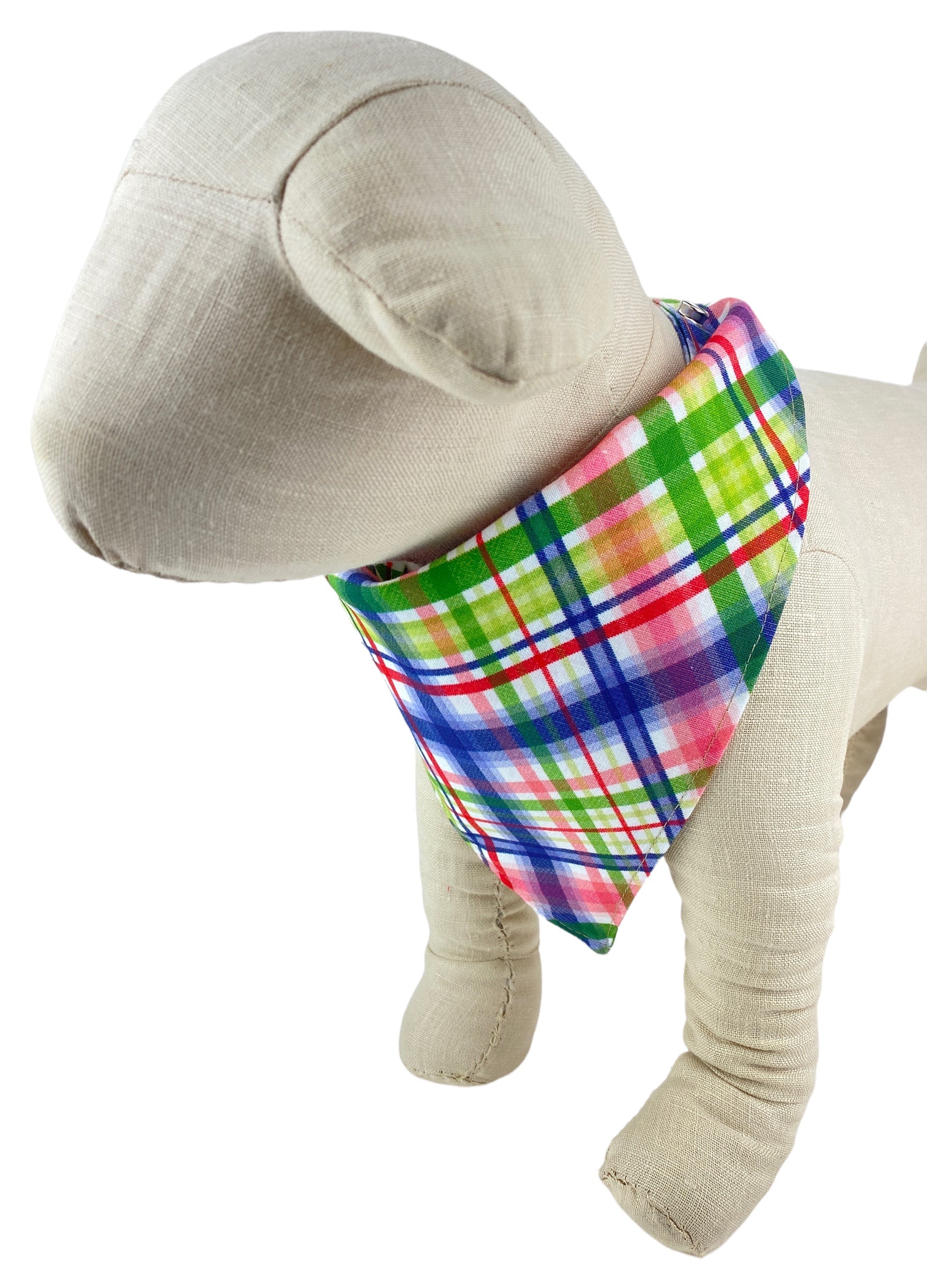 Rainbow Plaid - Green, Pink, Purple, Red Dog Bandana - 991