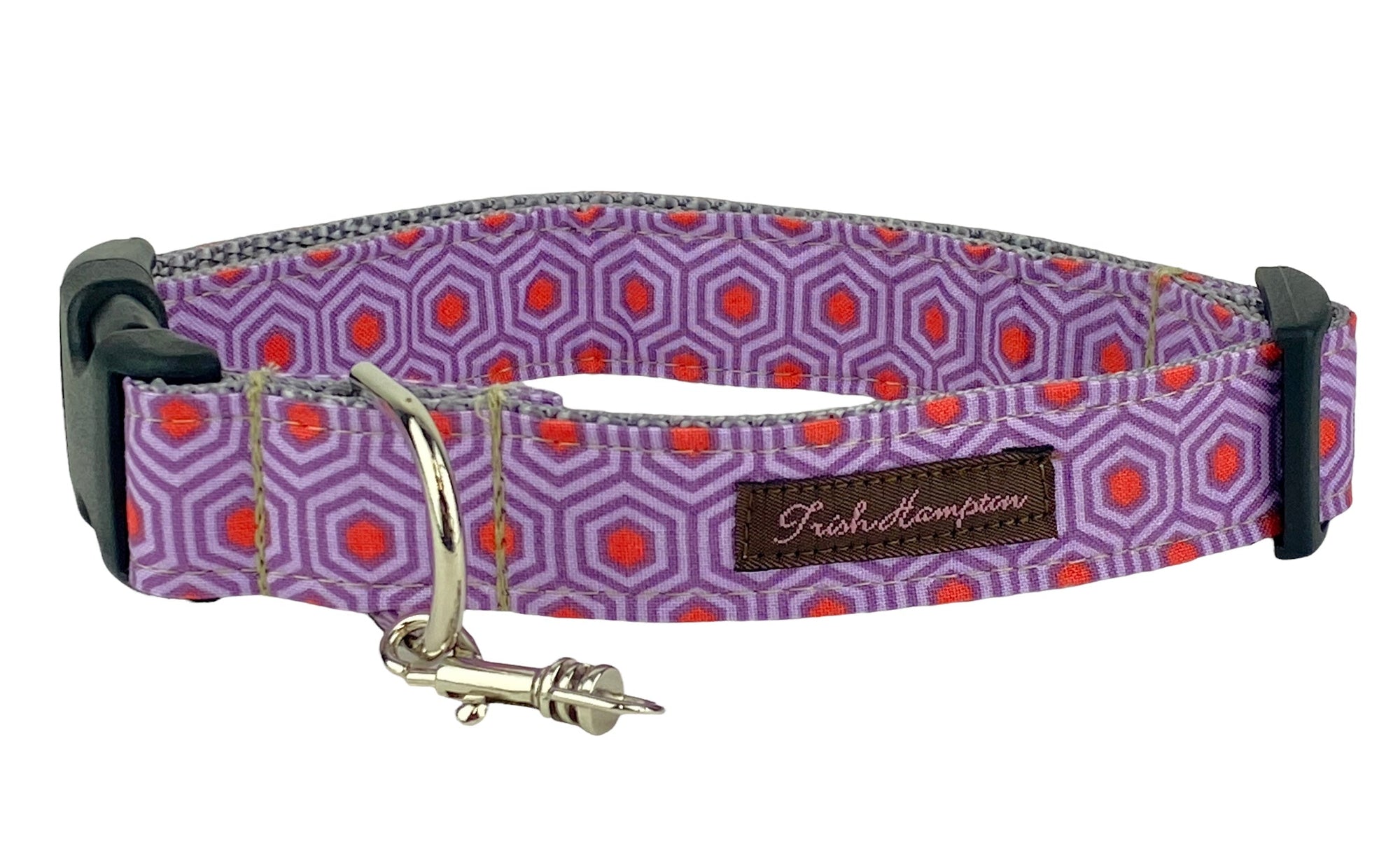 Purple/Orange Hexagon Dog Collar - 762